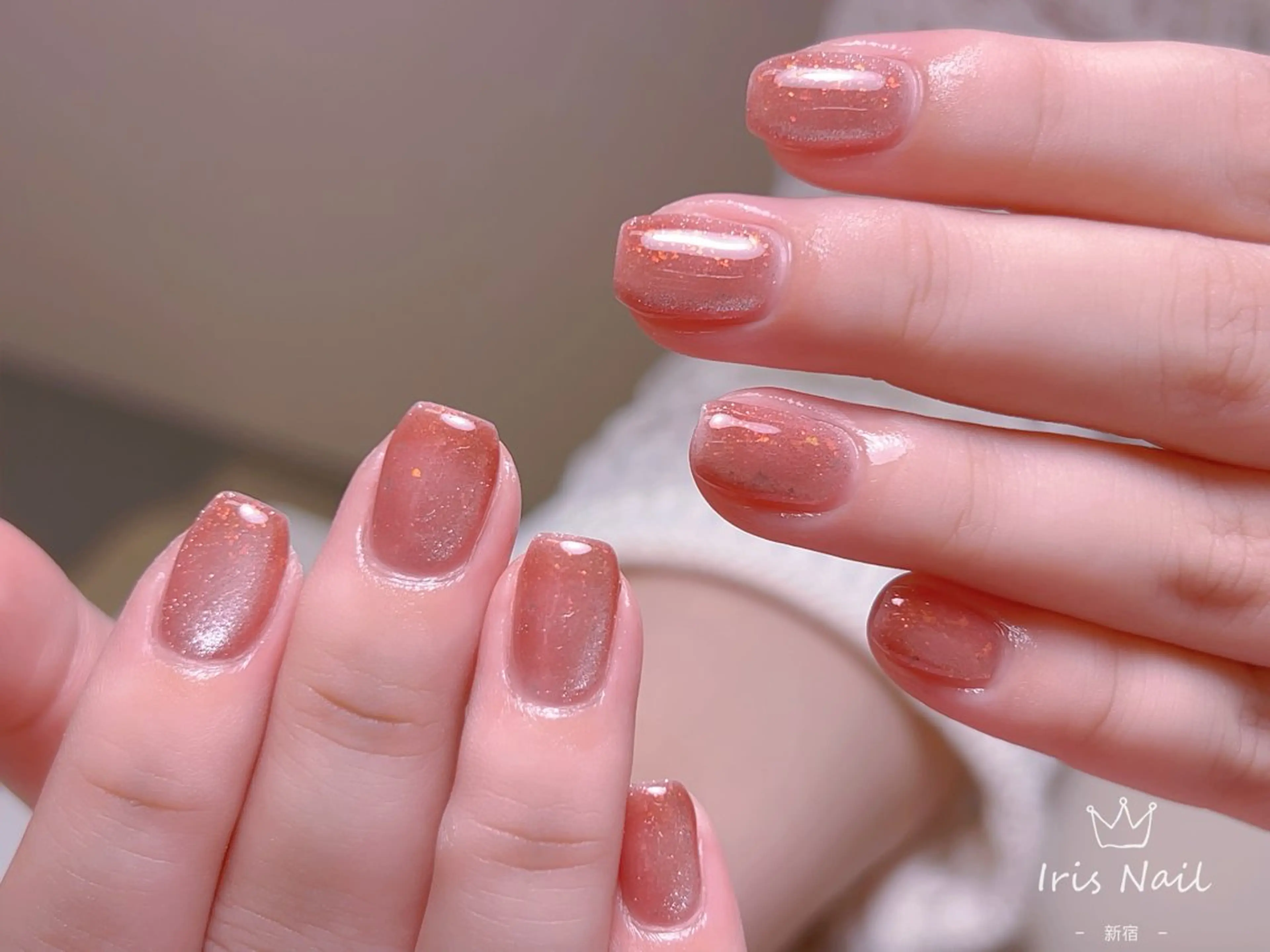 ネイル フレンチネイル ジェルネイル グラデーション 韓国ネイル マグネットネイル ハンドネイル 【長さ出し】 IRIS NAILのネイルデザイン