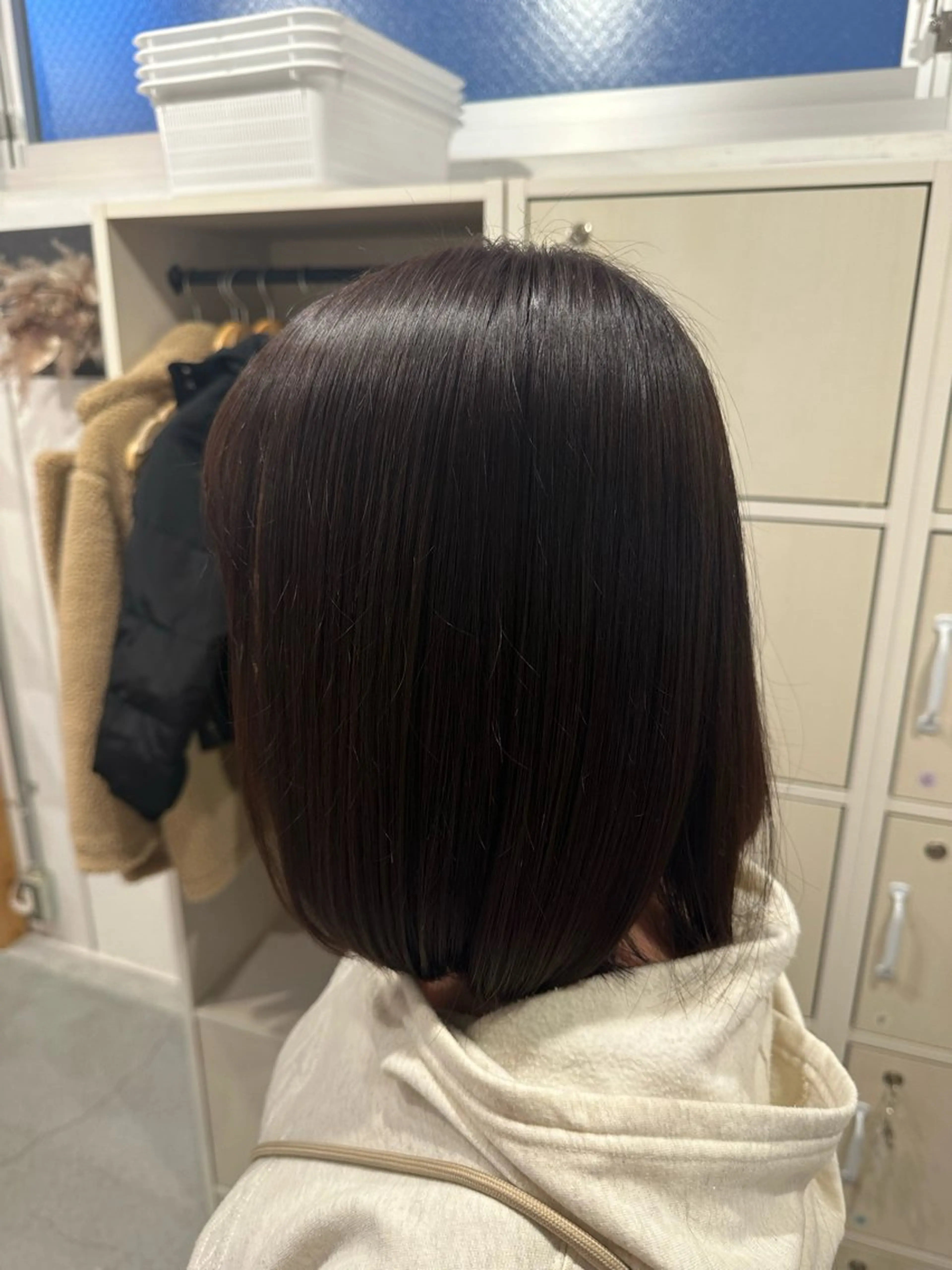 ミディアム カラー グレージュ ヘアカラー 松本 莉央のヘアスタイル