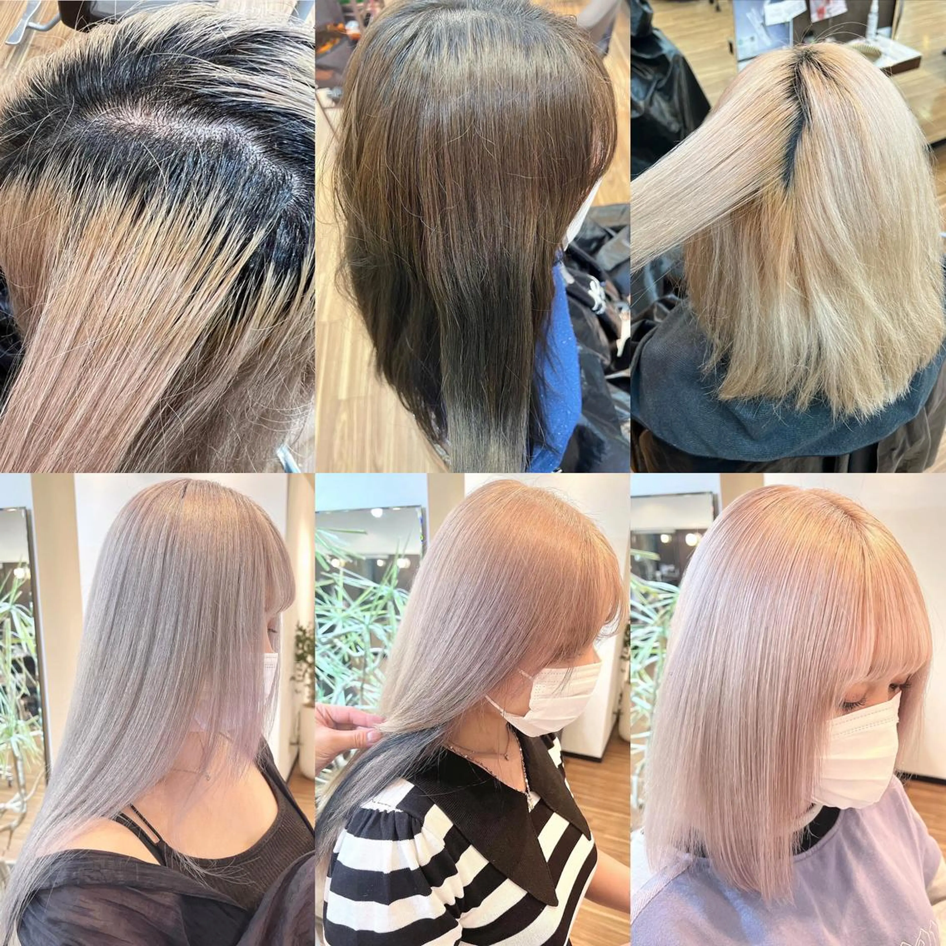 カラー ブリーチ ANKH CROSS 新宿店所属・色ムラ修正の神様 新宿ハイトーンかすみのヘアスタイル