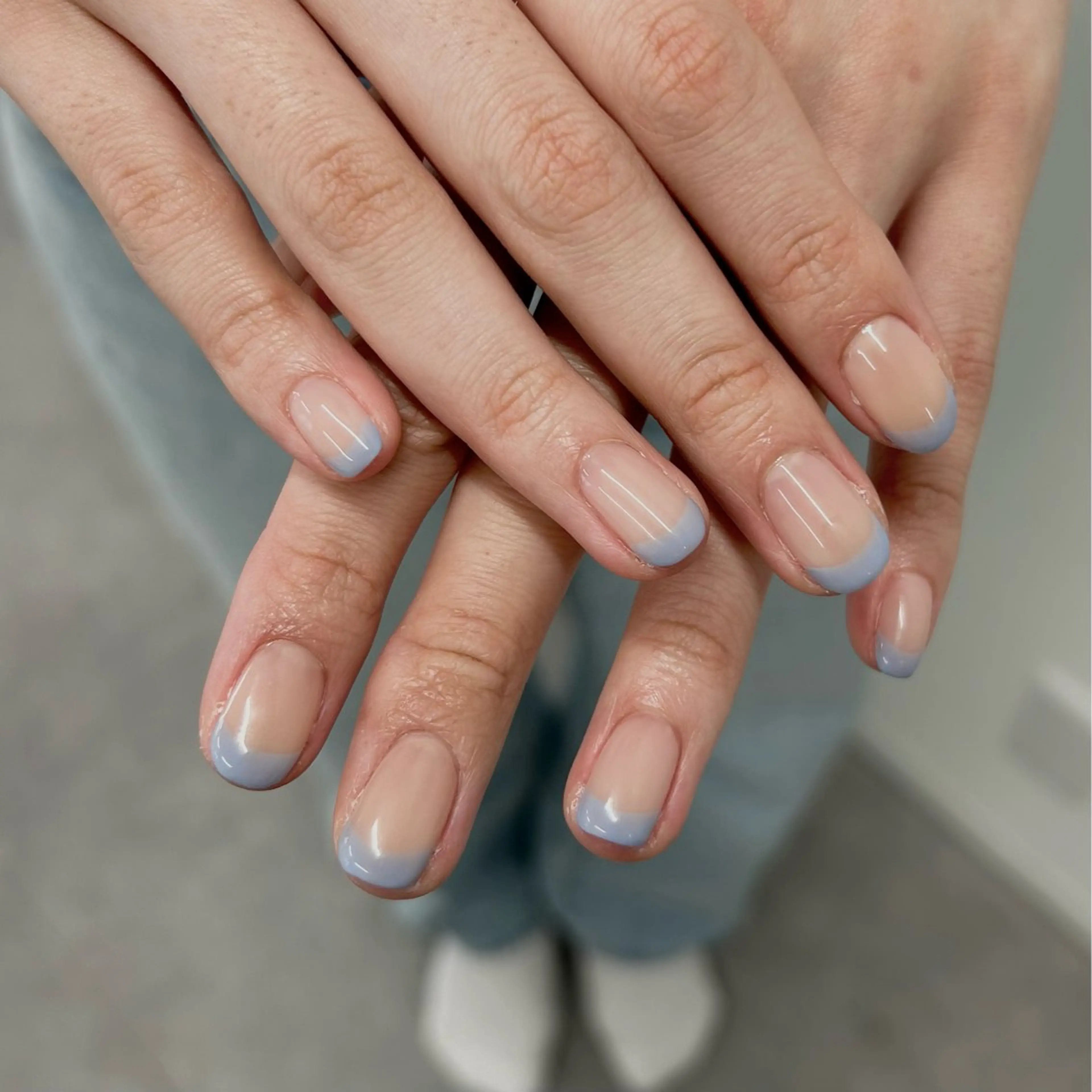 ネイル ブルー フレンチネイル 🤍meiru 🤍ネイリストのネイルデザイン