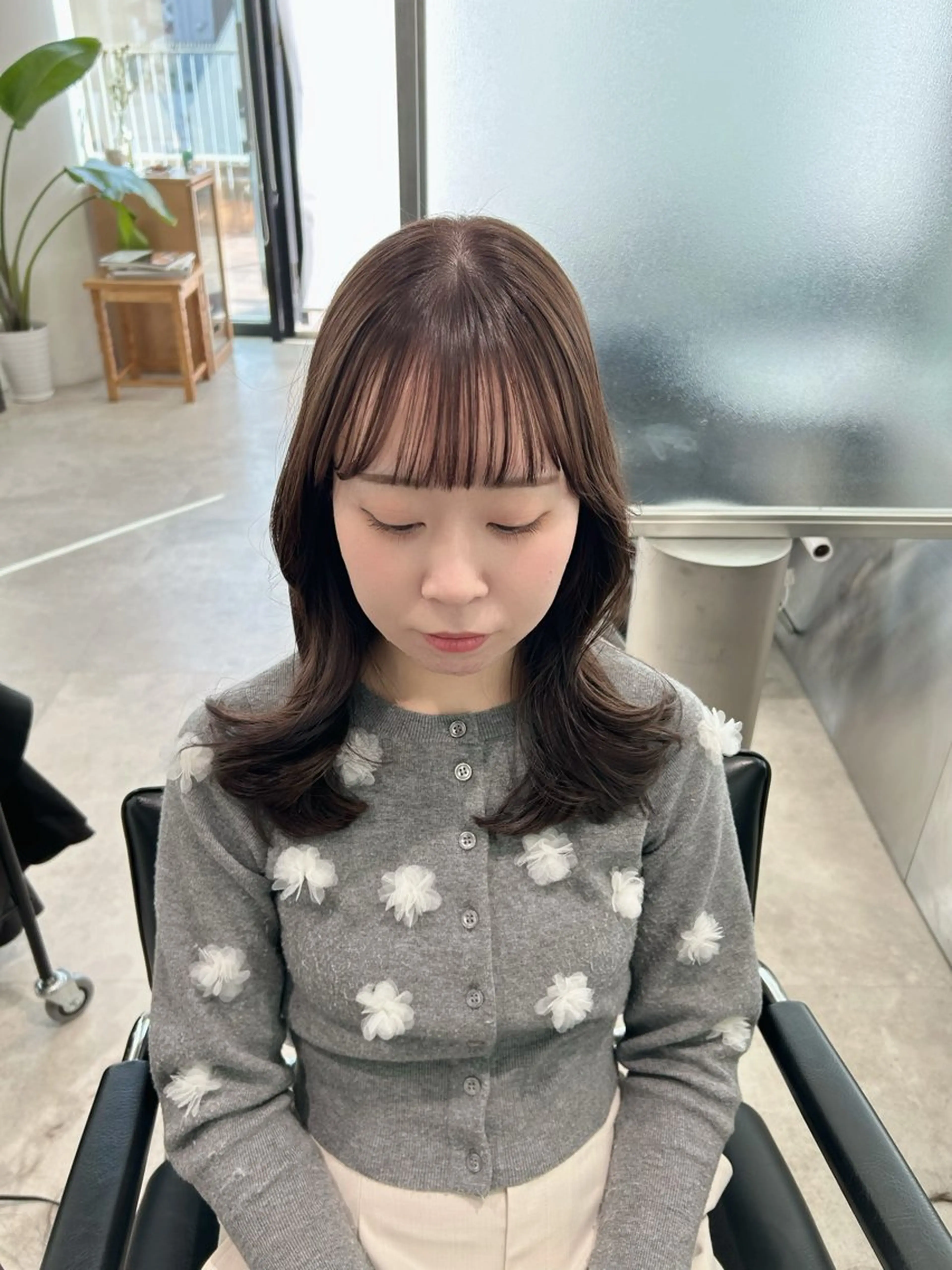 ミディアム レイヤーカット GO TODAY  SHAIR SALON 梅田NU茶屋町店所属・田中成美/レイヤー カット/透明感カラーのヘアスタイル