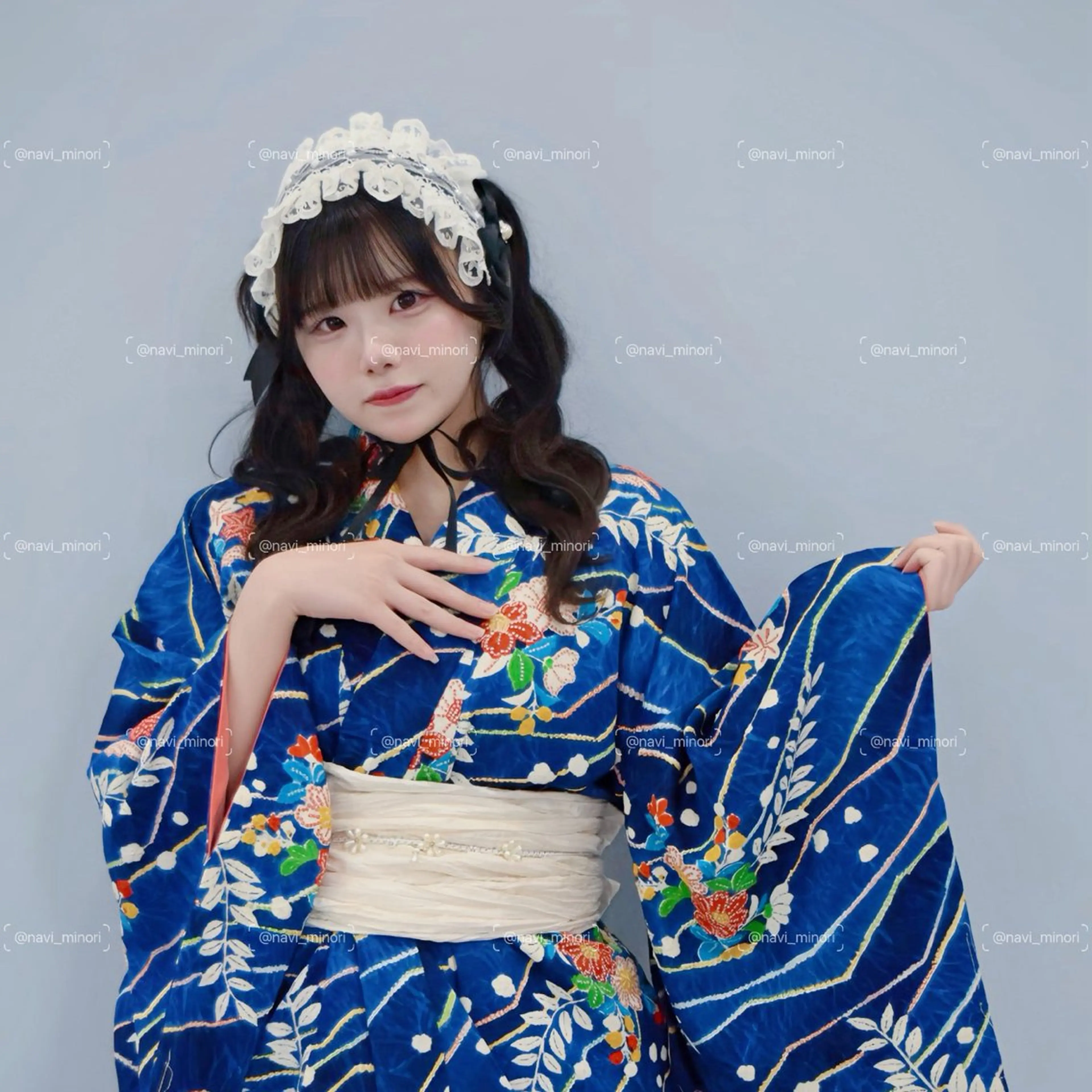 セミロング ヘアアレンジ ツインテール 浴衣 ヘアセット navi minoriのヘアスタイル