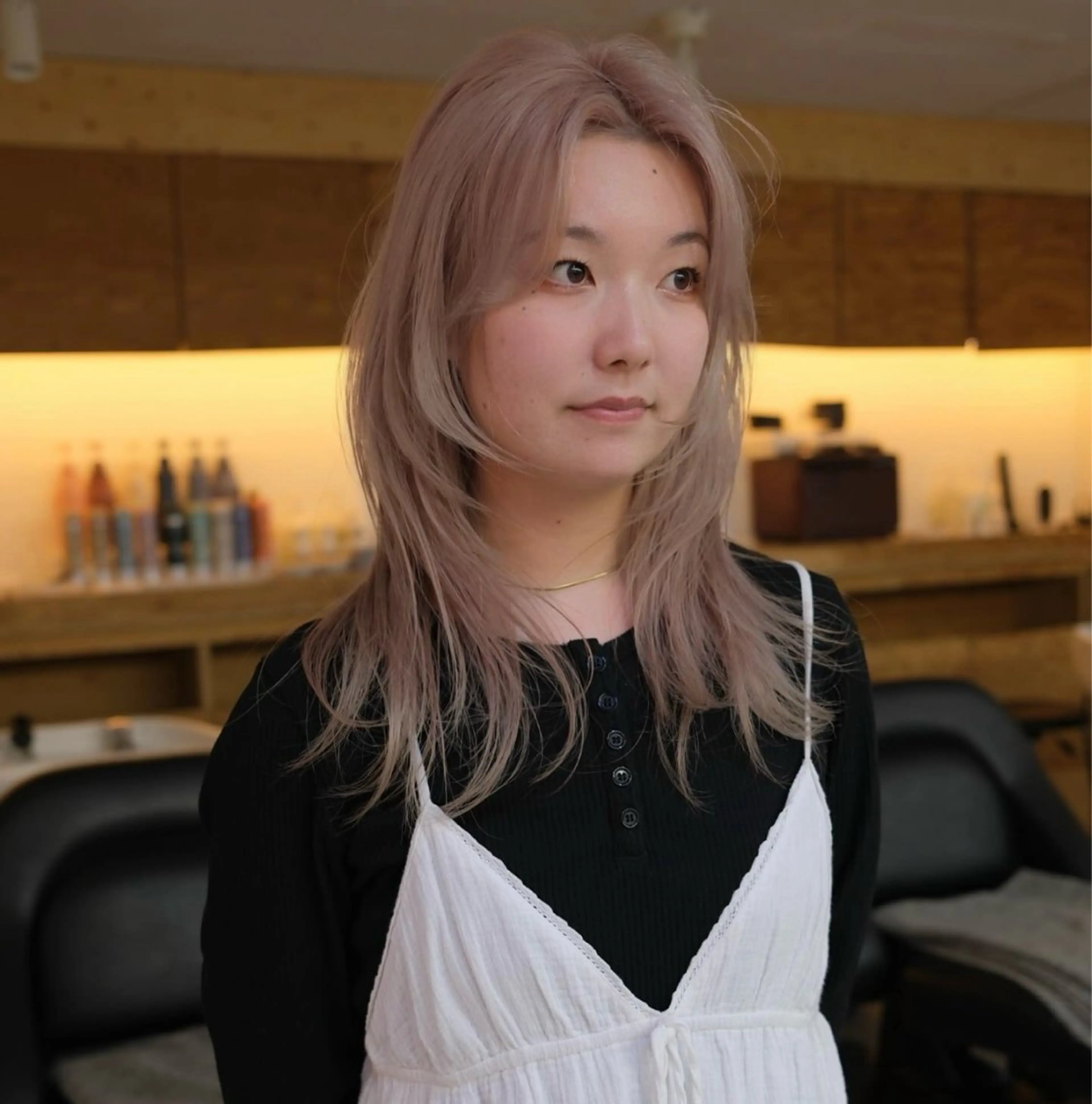 ミディアム ヘアカラー トリートメント LUCCI所属・udaハイトーン /ボブ/レイヤーのヘアスタイル