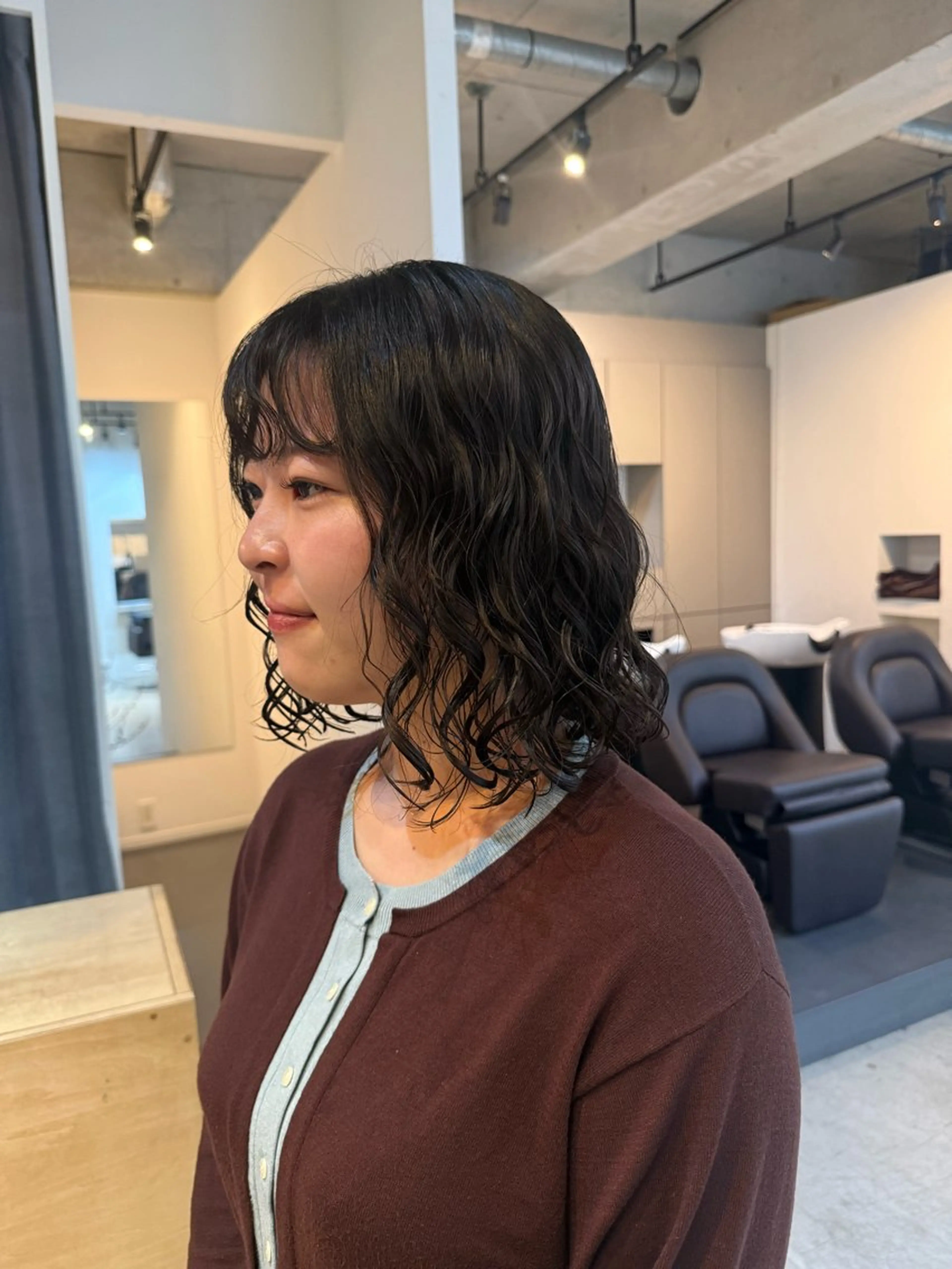 ミディアム カット パーマ デジタルパーマ/ ウェーブパーマ/神野のヘアスタイル