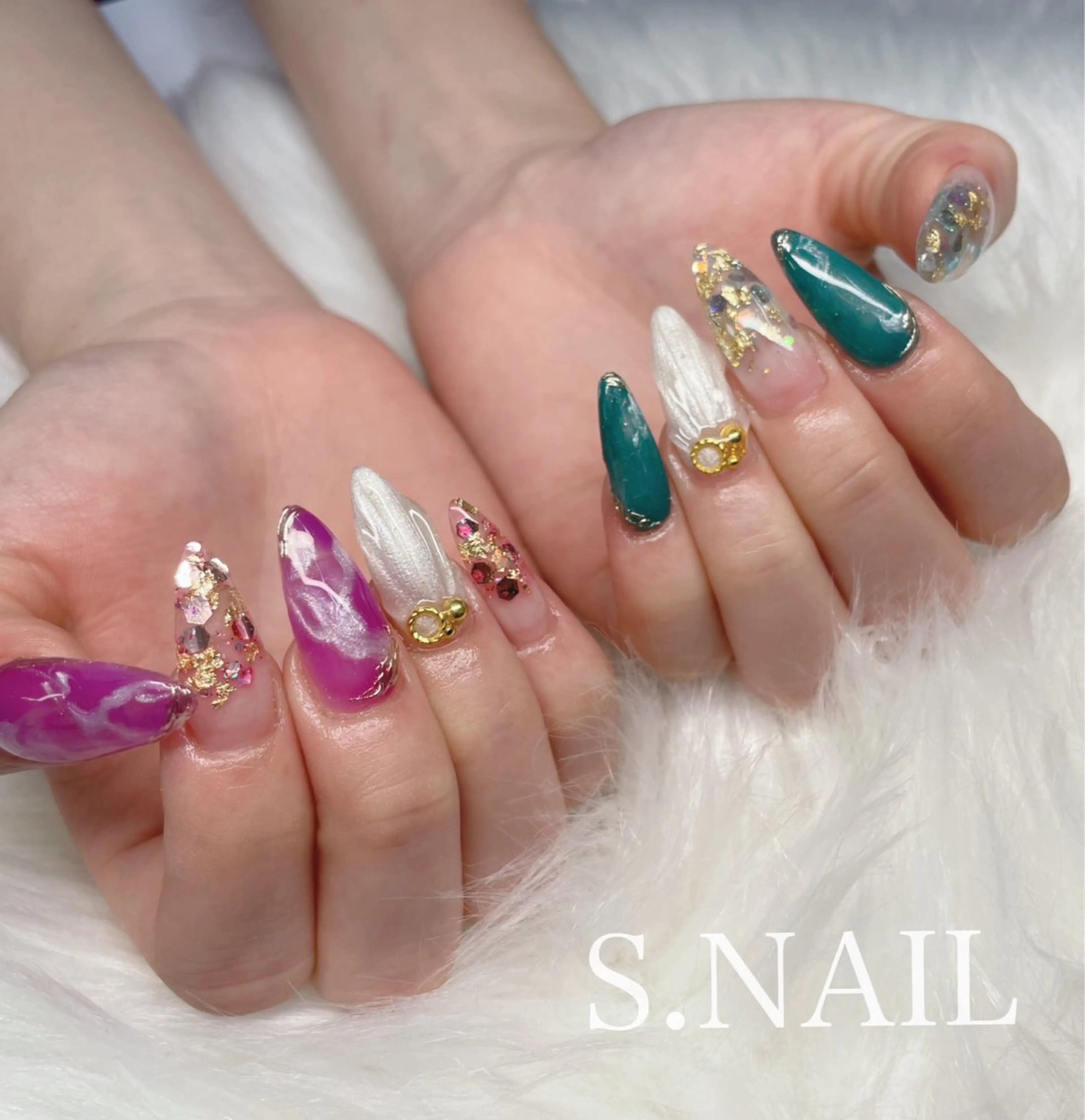 ネイル アートネイル 持ち込み ハンドネイル S♡NAIL所属・S.NAIL Suuのネイルデザイン