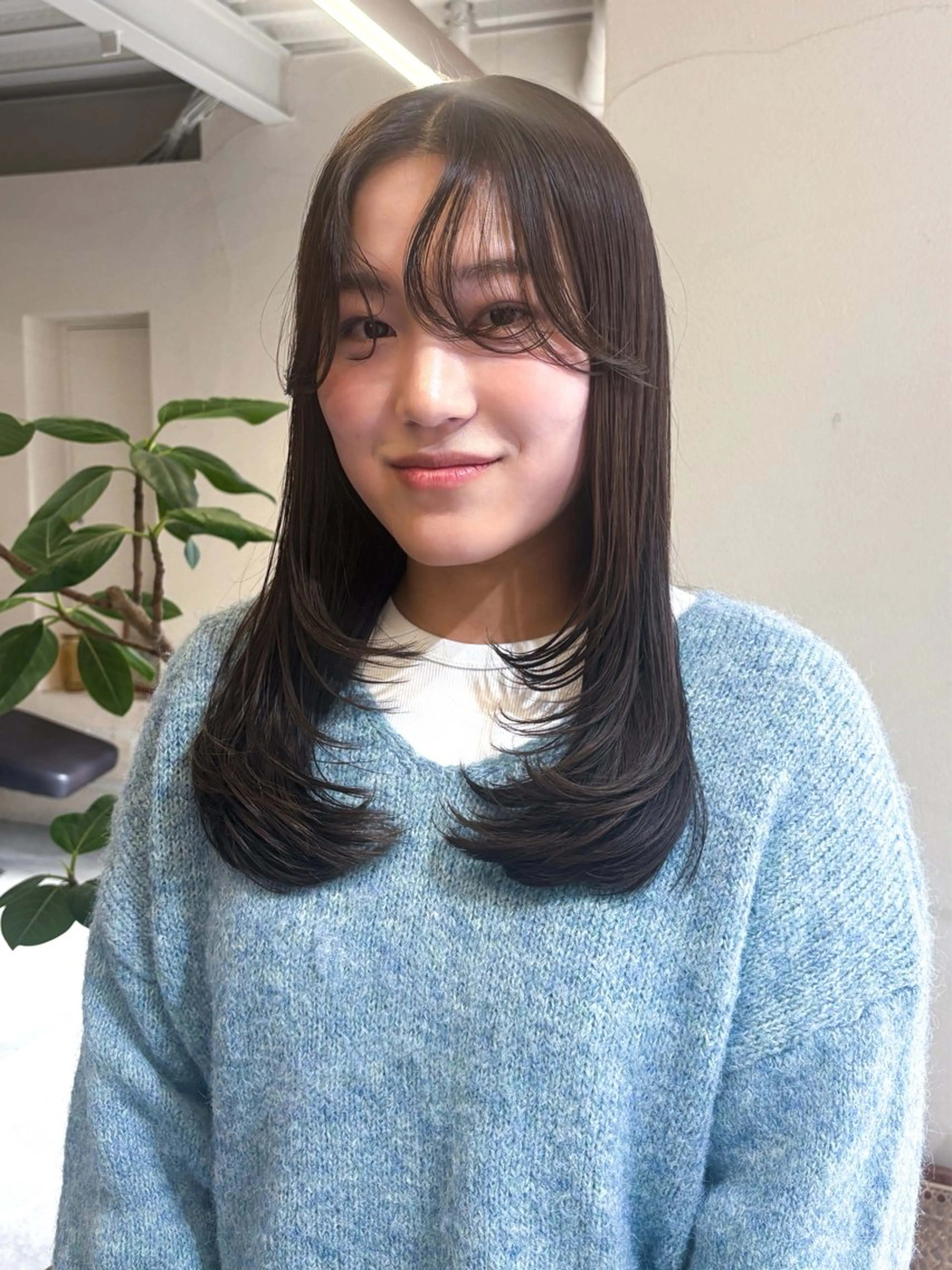 ロング カラー ブラウンカラー オリーブブラウン 韓国風ヘア レイヤーカット カット ヘアカラー トリートメント ヘアセット Masena所属・💎韓国風レイヤー /ボブ💎Namiのヘアスタイル