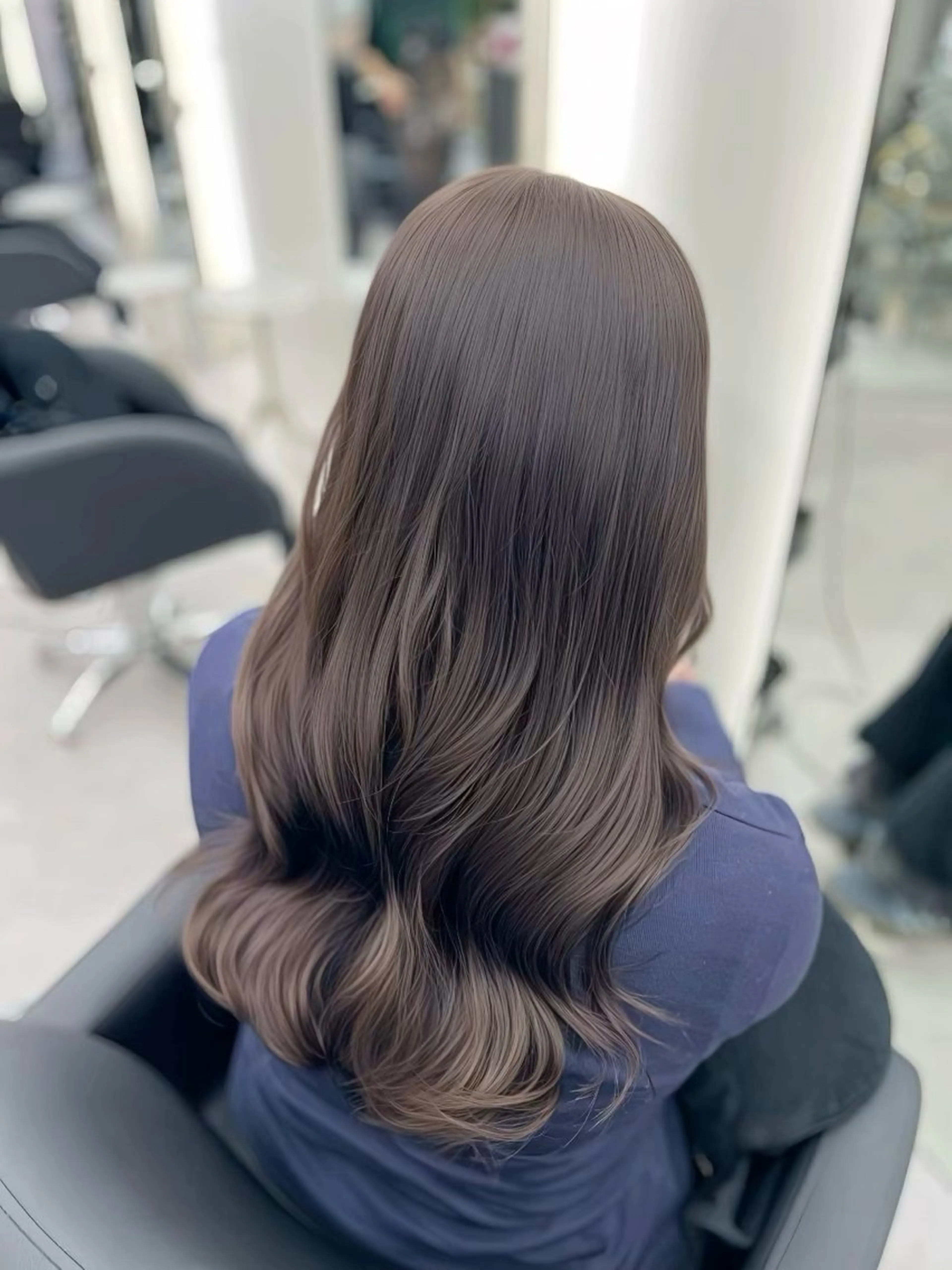 ロング カラー eco/堀江/ 艶カラー/縮毛矯正のヘアスタイル