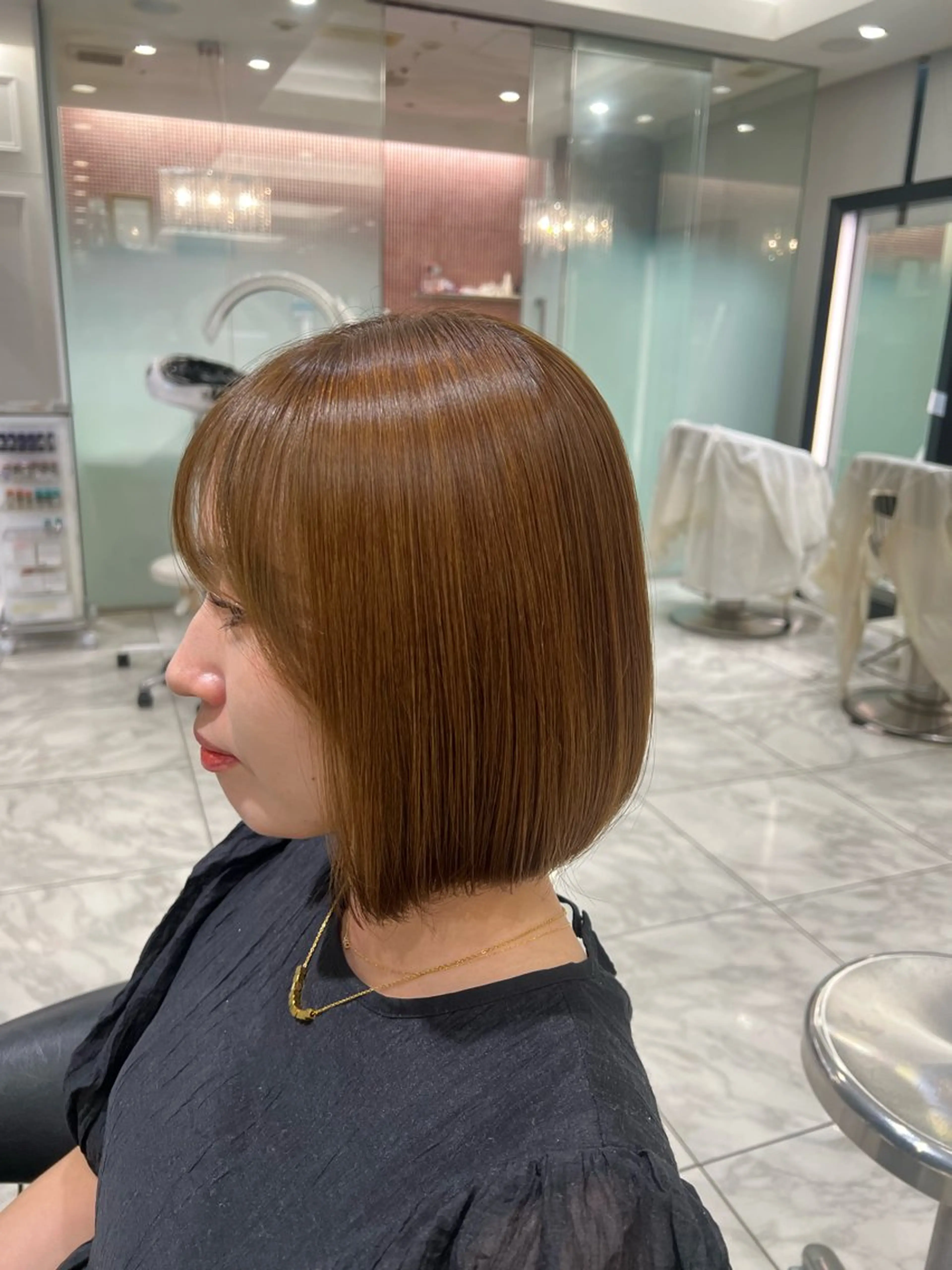 ショート パーマ ストレートパーマ カット ヘアカラー トリートメント 顔周り/透明感 🤍銀座RINOSEのヘアスタイル