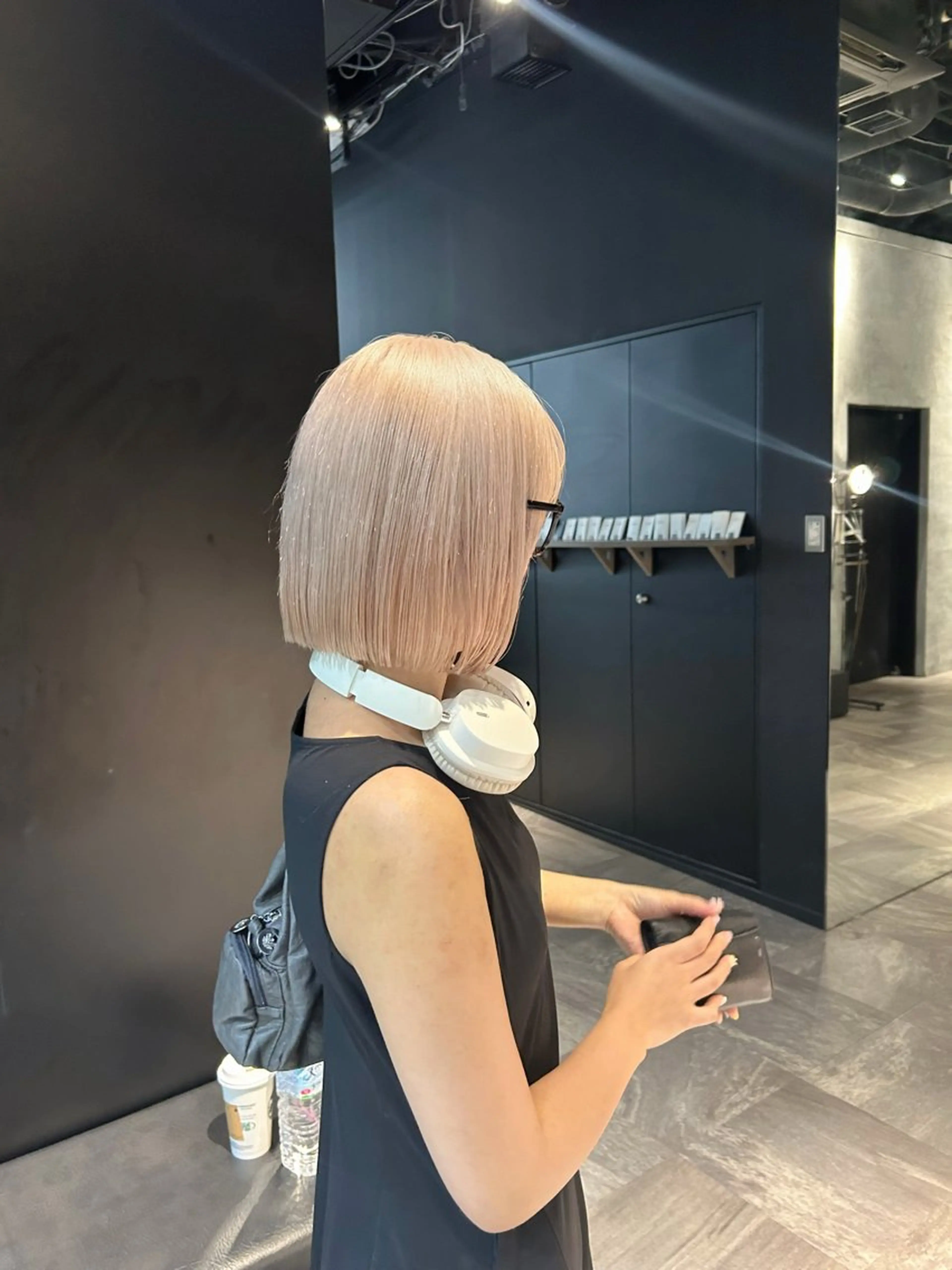 ミディアム カラー レイヤー/ボブ/透明 感カラー/佐藤奈由のヘアスタイル