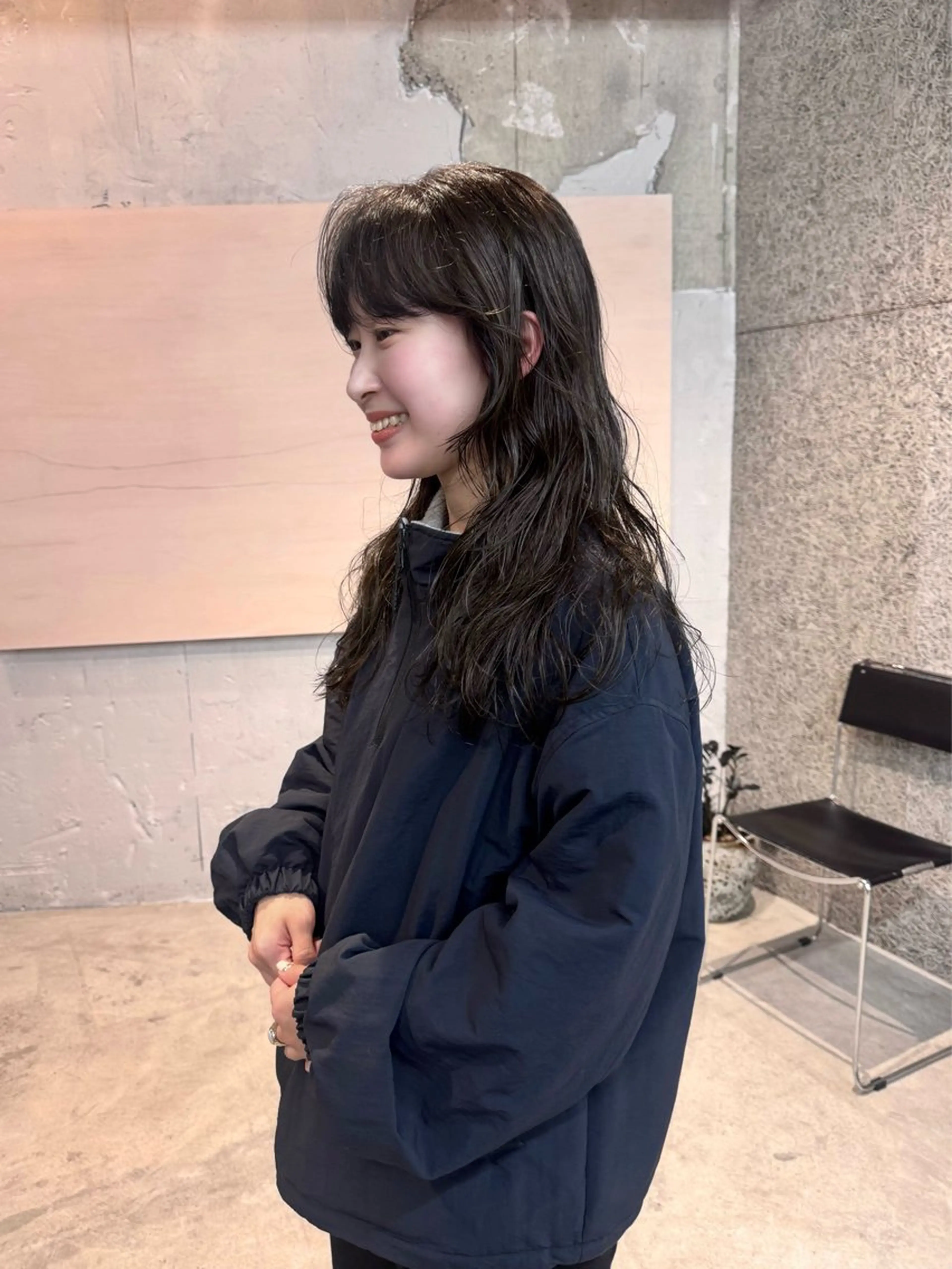 ロング カラー パーマ オリーブカラー ロング カット パーマ トリートメント casey mayuのヘアスタイル