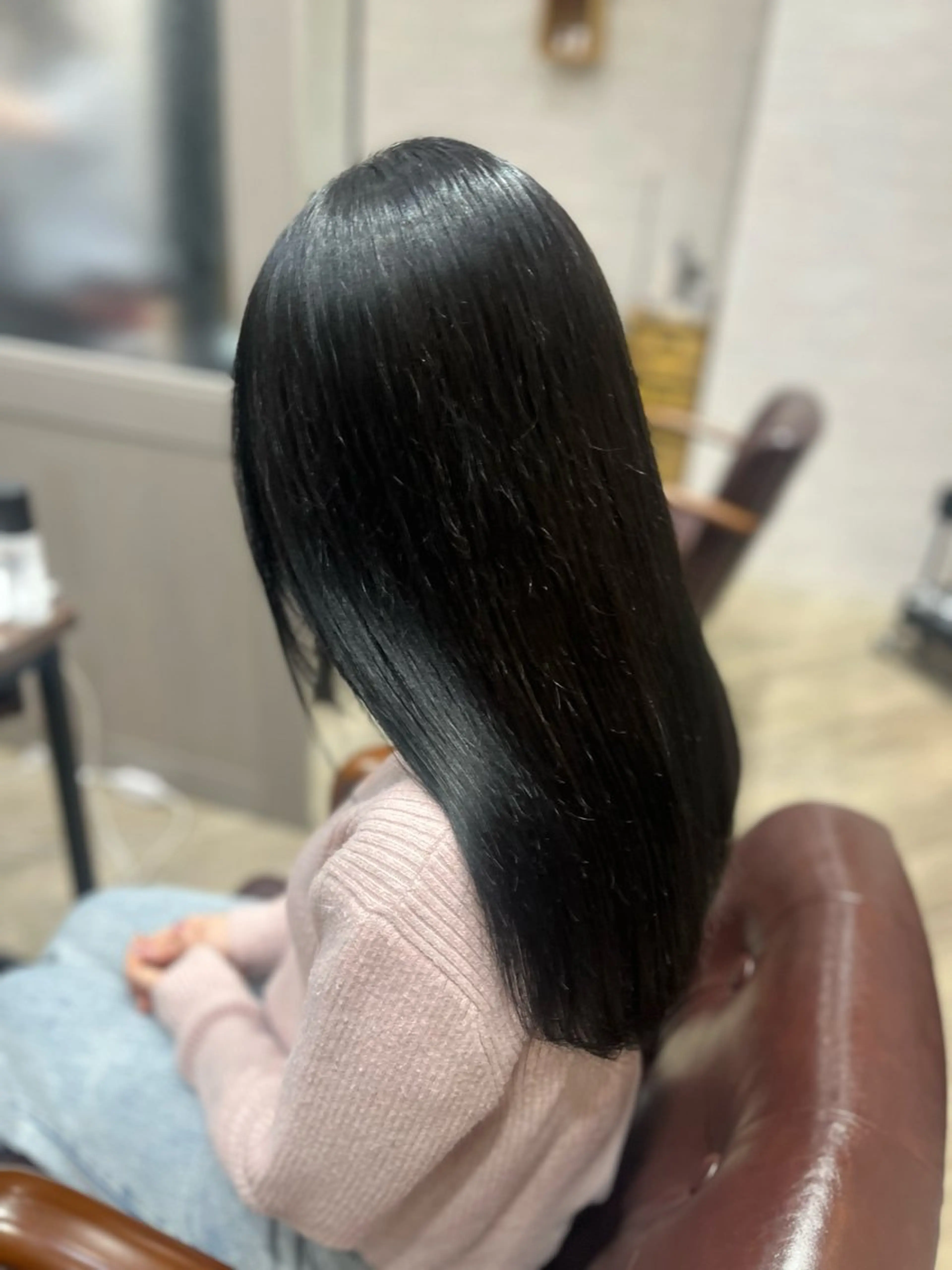 ロング カラー 黒髪 ブルーカラー ブルーブラック カット ヘアカラー トリートメント 🫧ぷる艶カラー🫧 Yuubi🦩のヘアスタイル