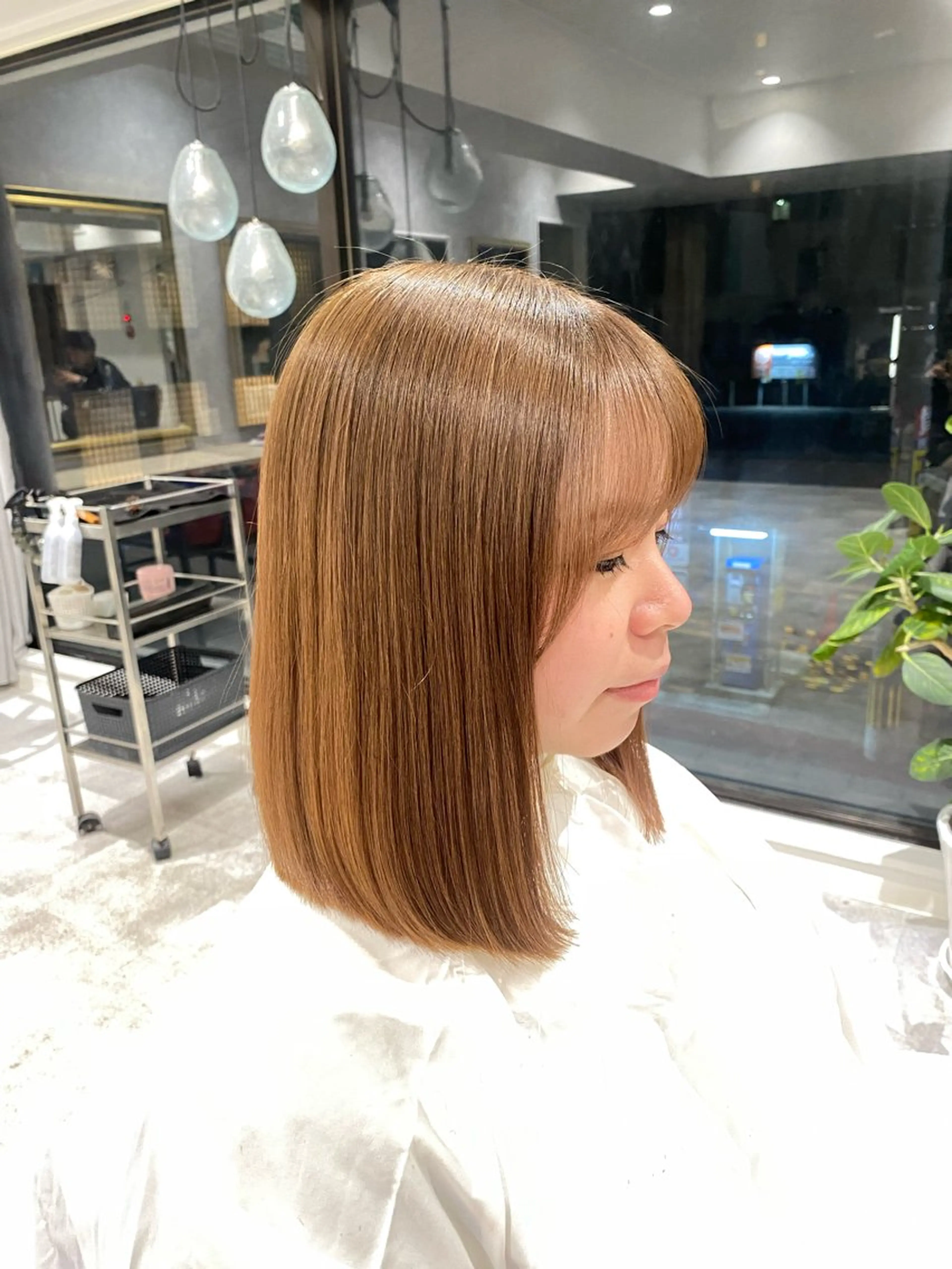 ミディアム カラー 顔周りカット ゅぃ /韓国風/顔周りのヘアスタイル