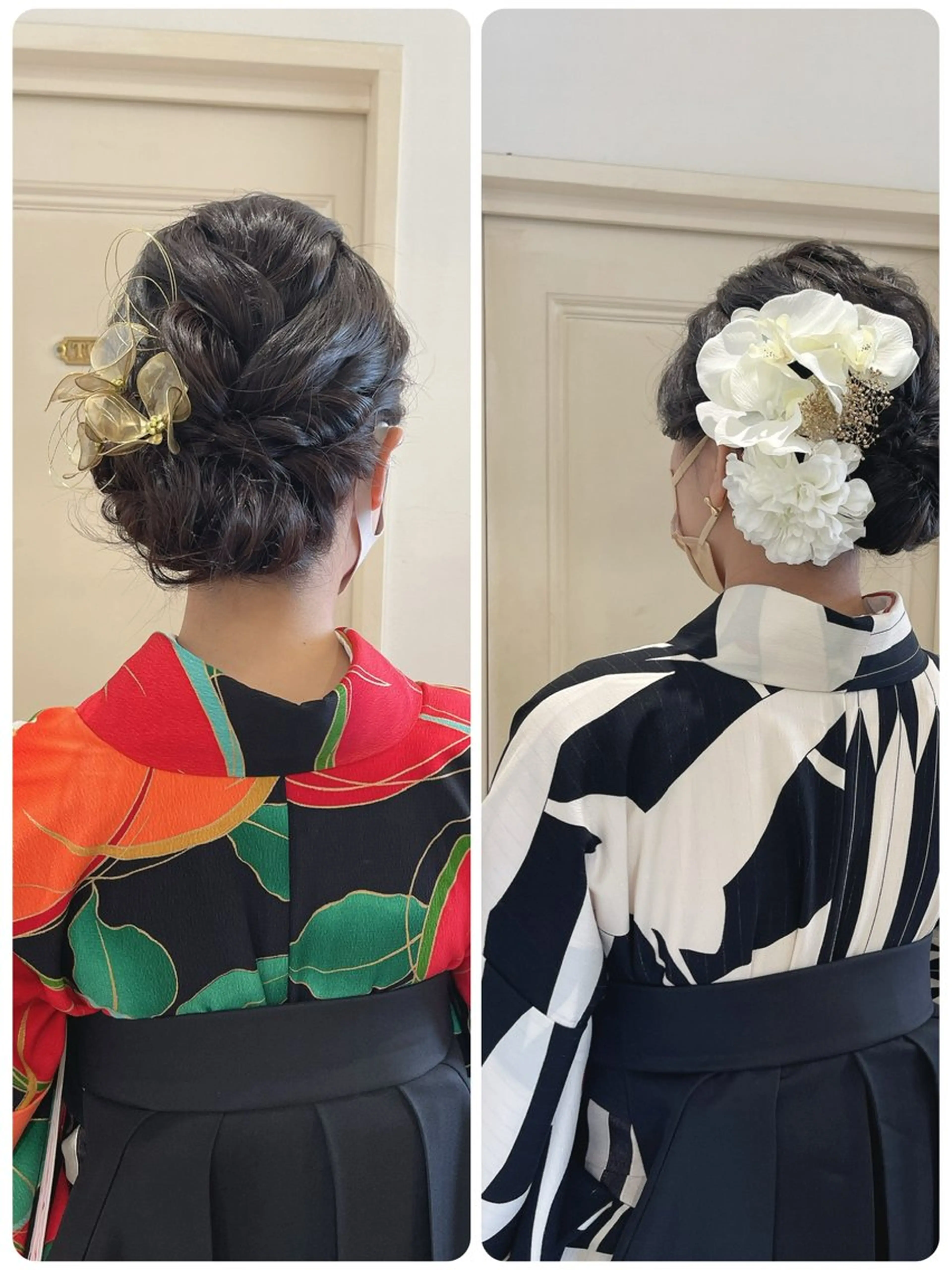 袴の着付けとヘアセットをしますの写真