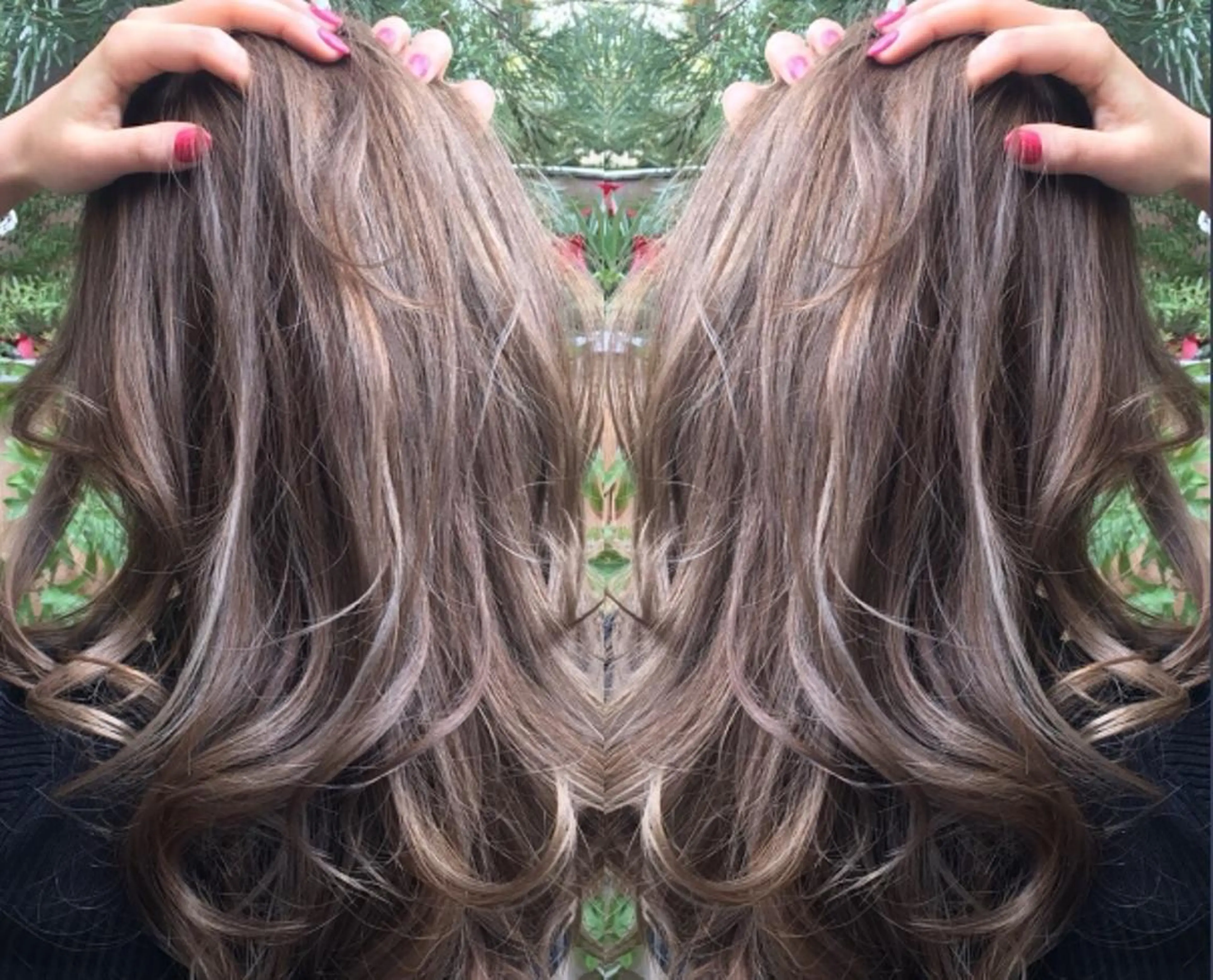 ロング カラー パーマ ヘアアレンジ Device ディバイスのヘアスタイル