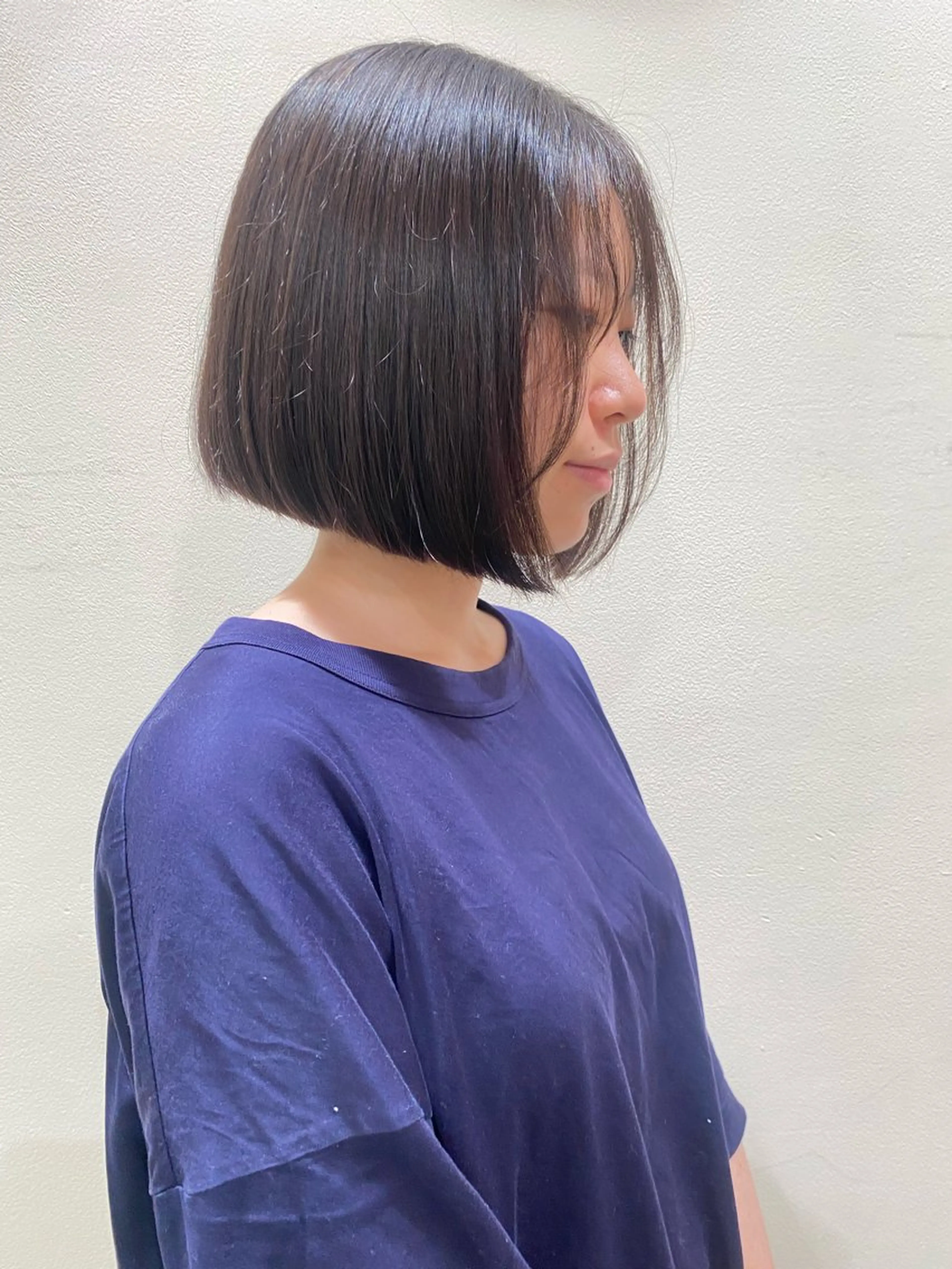 ショート ボブ 顔周りカット 小顔カット miumiu/恵比寿 カットモデル募集のヘアスタイル