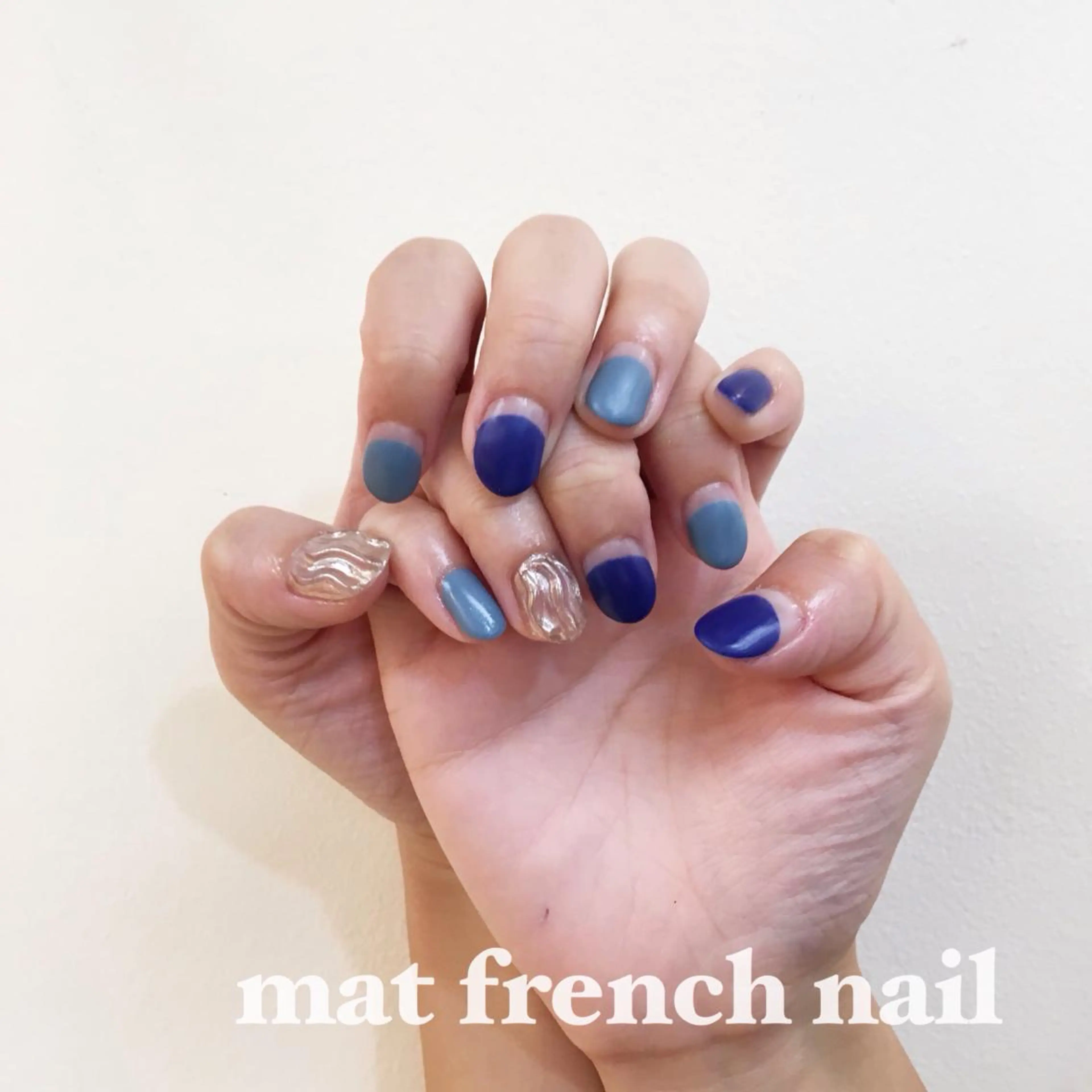 ネイル フレンチネイル マットネイル 逆フレンチ GO TODAY シェアサロン 渋谷Lit店所属・CHIHIRO 渋谷Litのマツエク・マツパデザイン