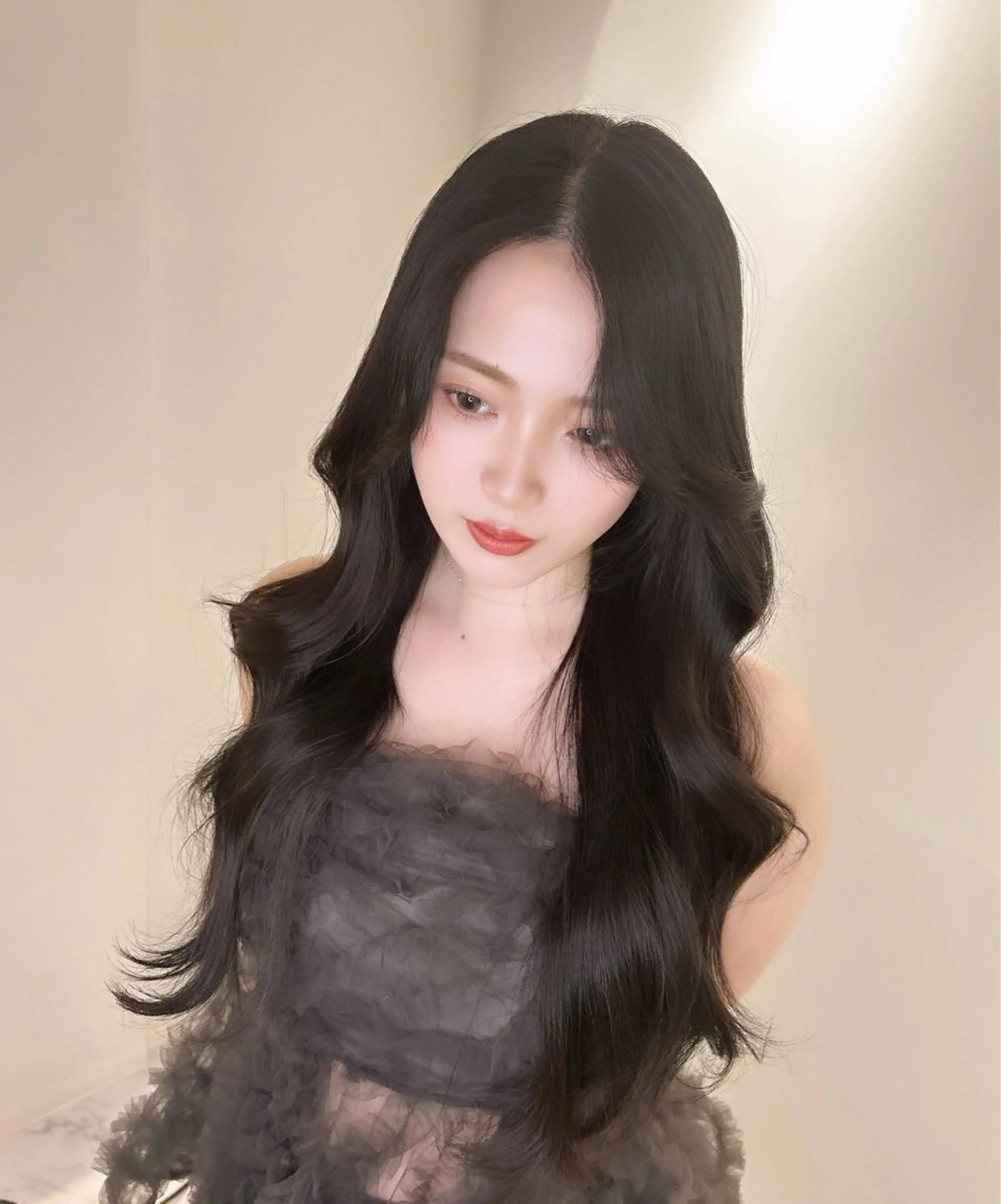 ロング カラー カット ヘアカラー トリートメント &chaLme   心斎橋所属・emi/髪質改善/ 韓国風/艶カラーのヘアスタイル