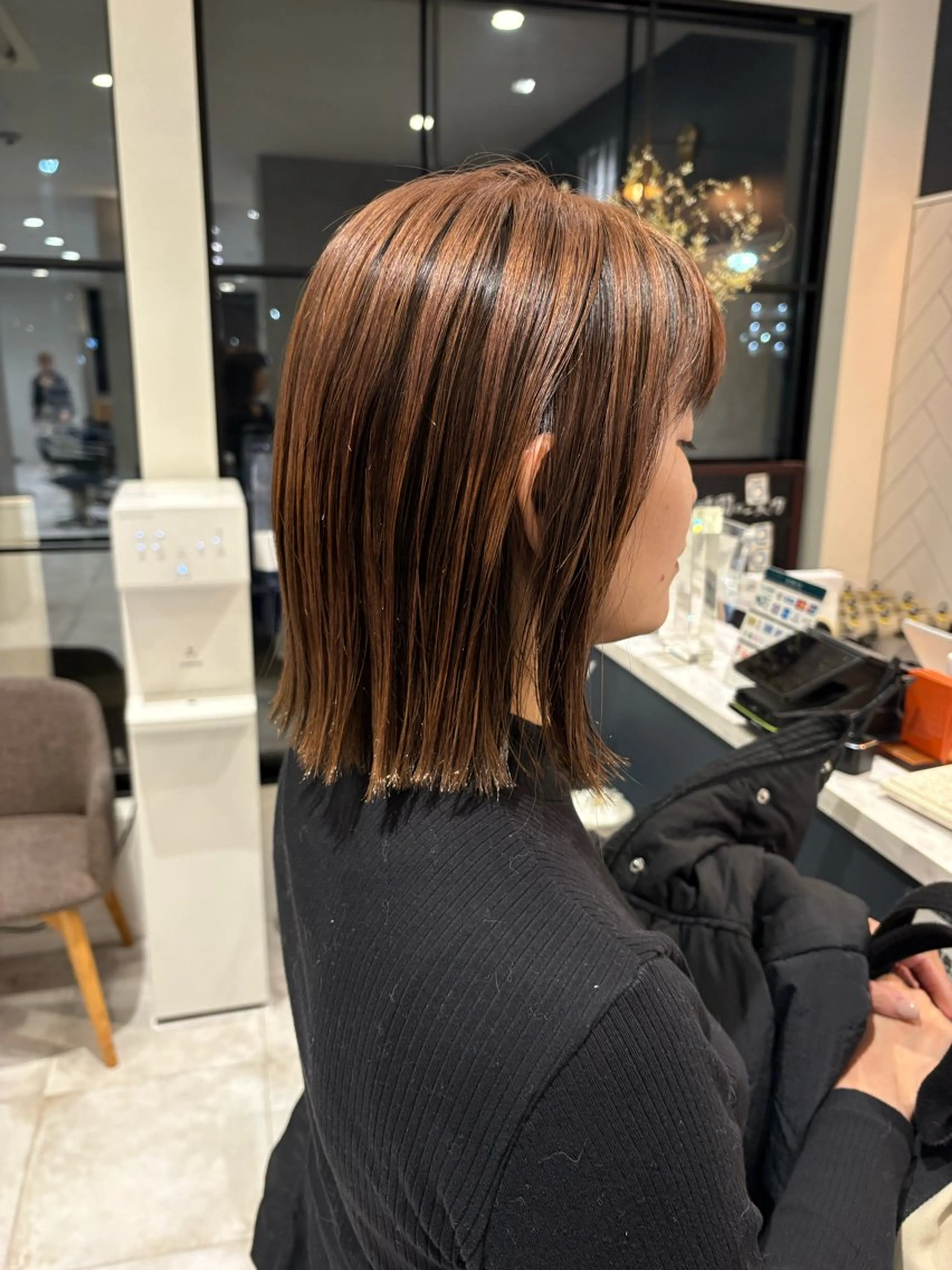 ミディアム カラー デザインカラー 山口 優美のヘアスタイル