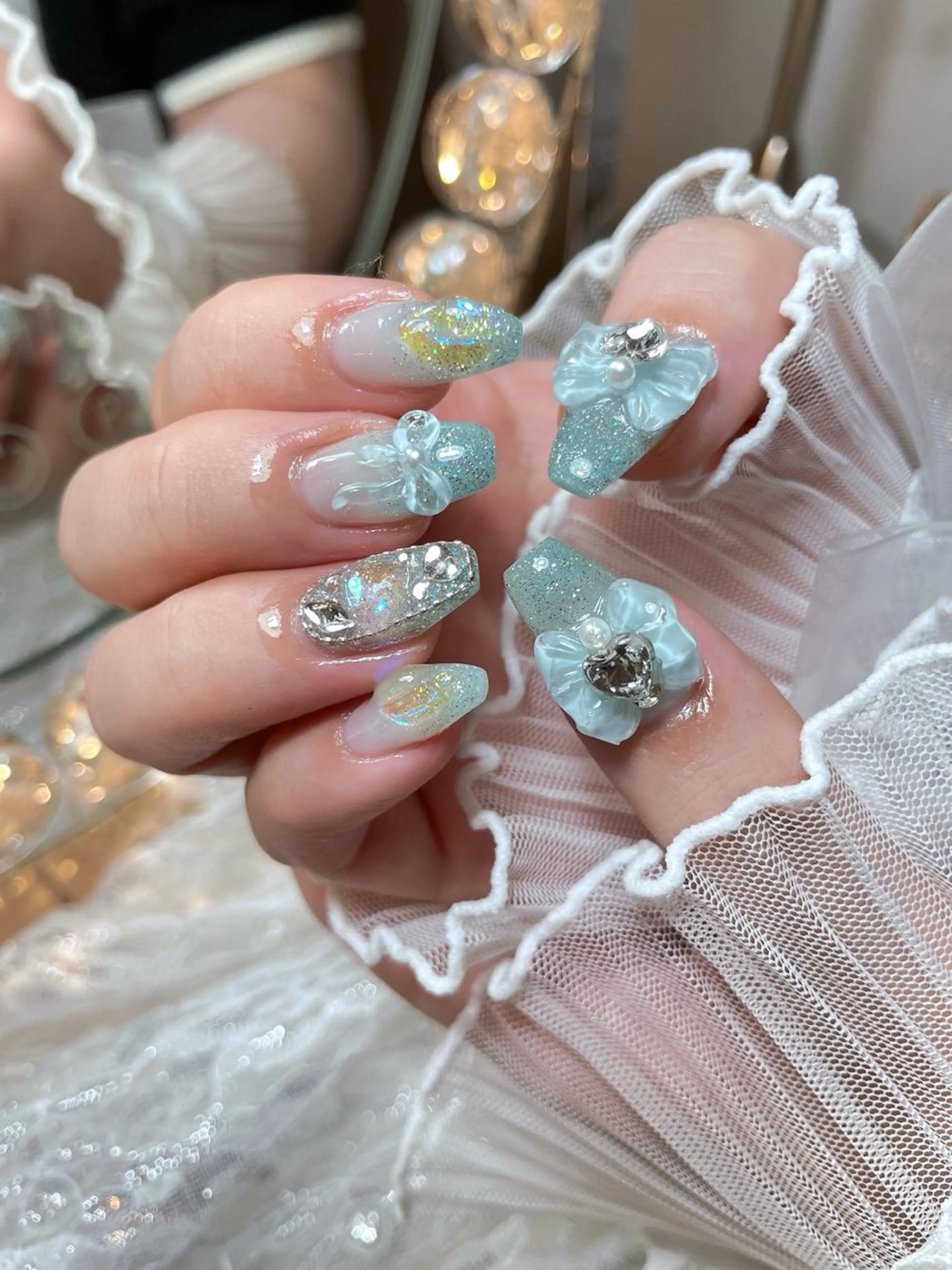 ネイル 23時まで❤︎韓国、 ワンホンネイルのネイルデザイン