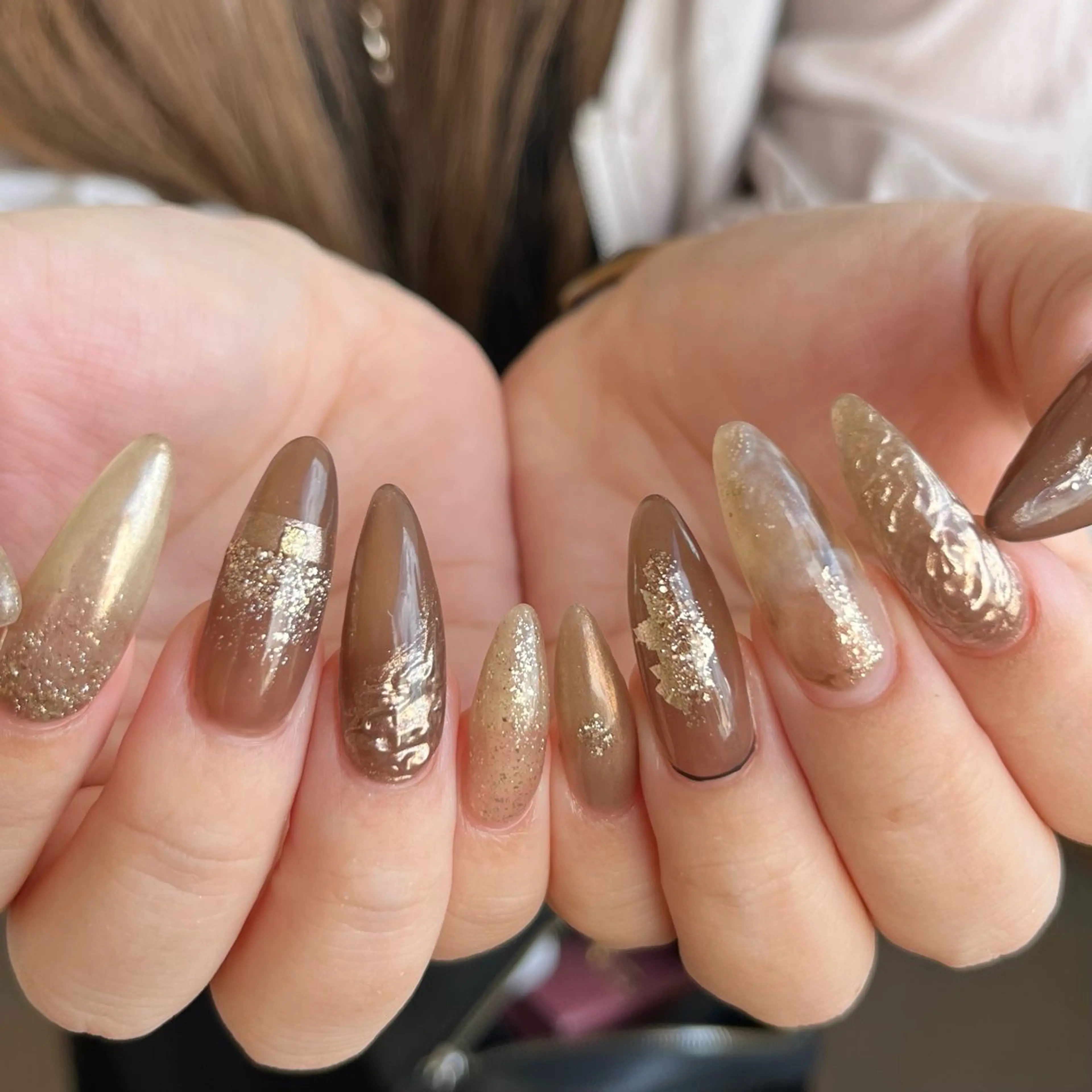 ネイル ハンドネイル Ray. ちゅるん系ニュアンスのネイルデザイン