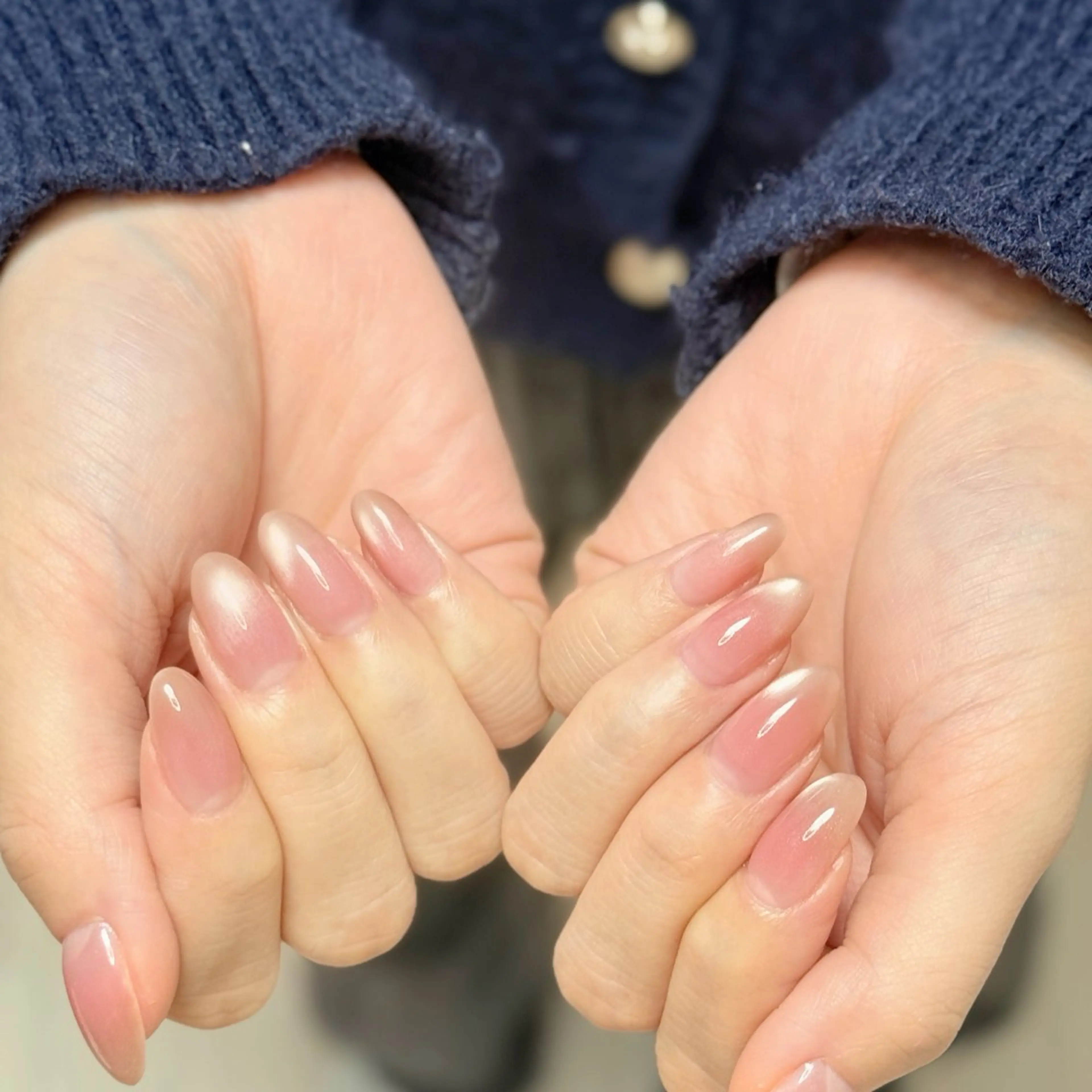 ネイル アートネイル オーロラネイル チークネイル フレンチネイル ガラスフレンチ ハンドネイル 🎀🎀YooLi Nail Salonのネイルデザイン