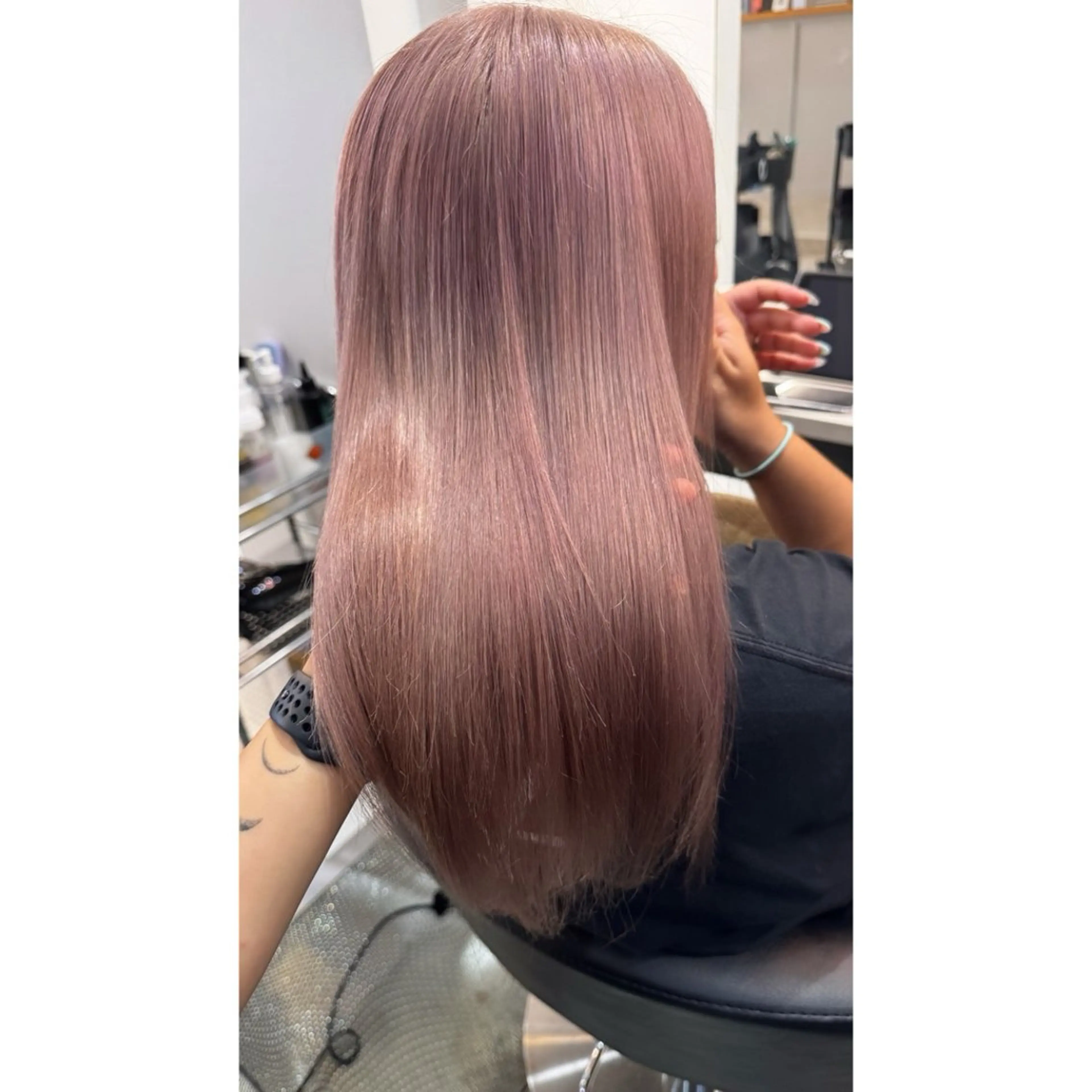 ロング カラー ベージュカラー ピンクカラー ピンクベージュ カット ヘアカラー トリートメント beaute錦糸町 🦖⋆͛yuka💚のヘアスタイル