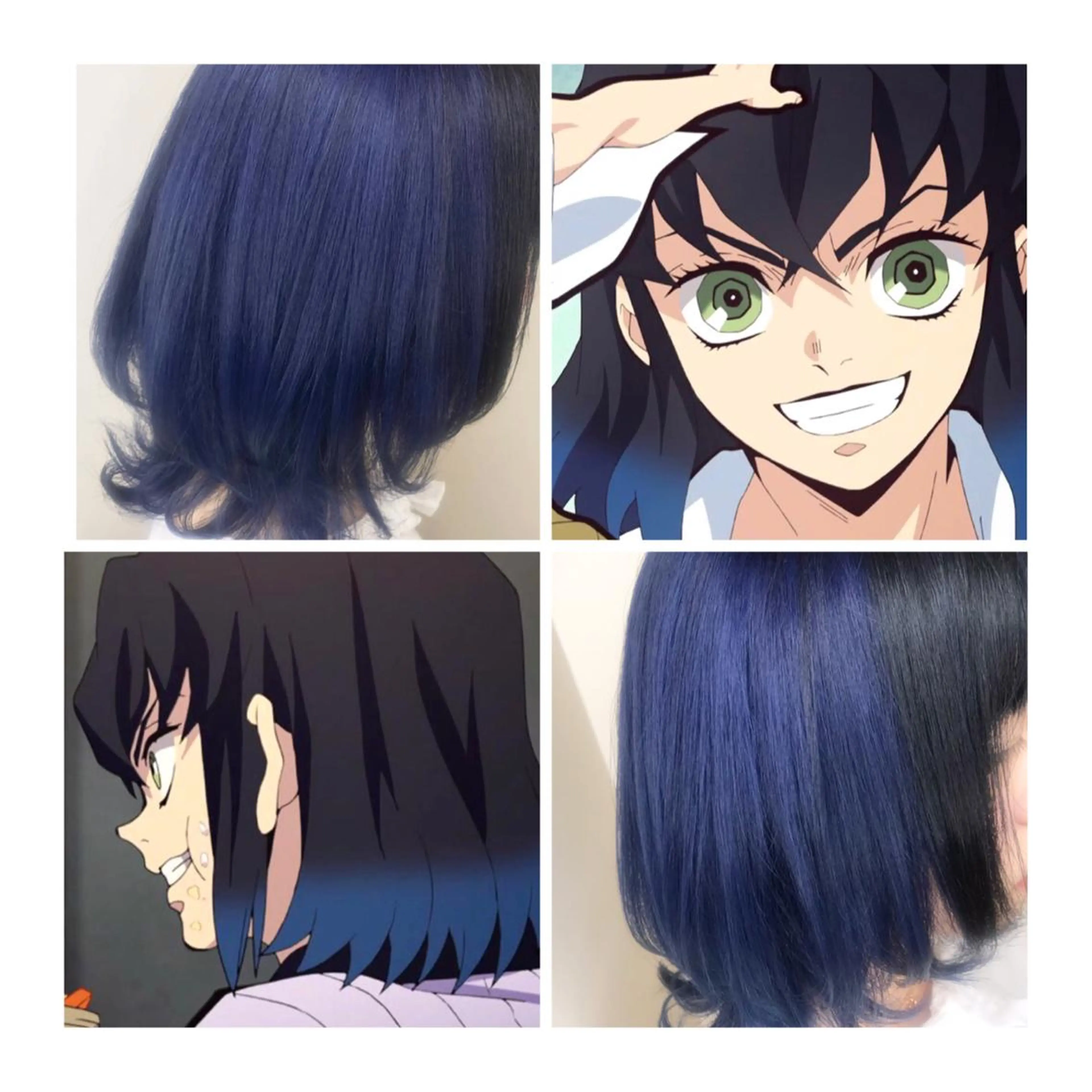 ミディアム カラー 黒髪 ブルーカラー GARU-ガル-所属・TSUNO🦖 派手髪/オタク美容師のヘアスタイル