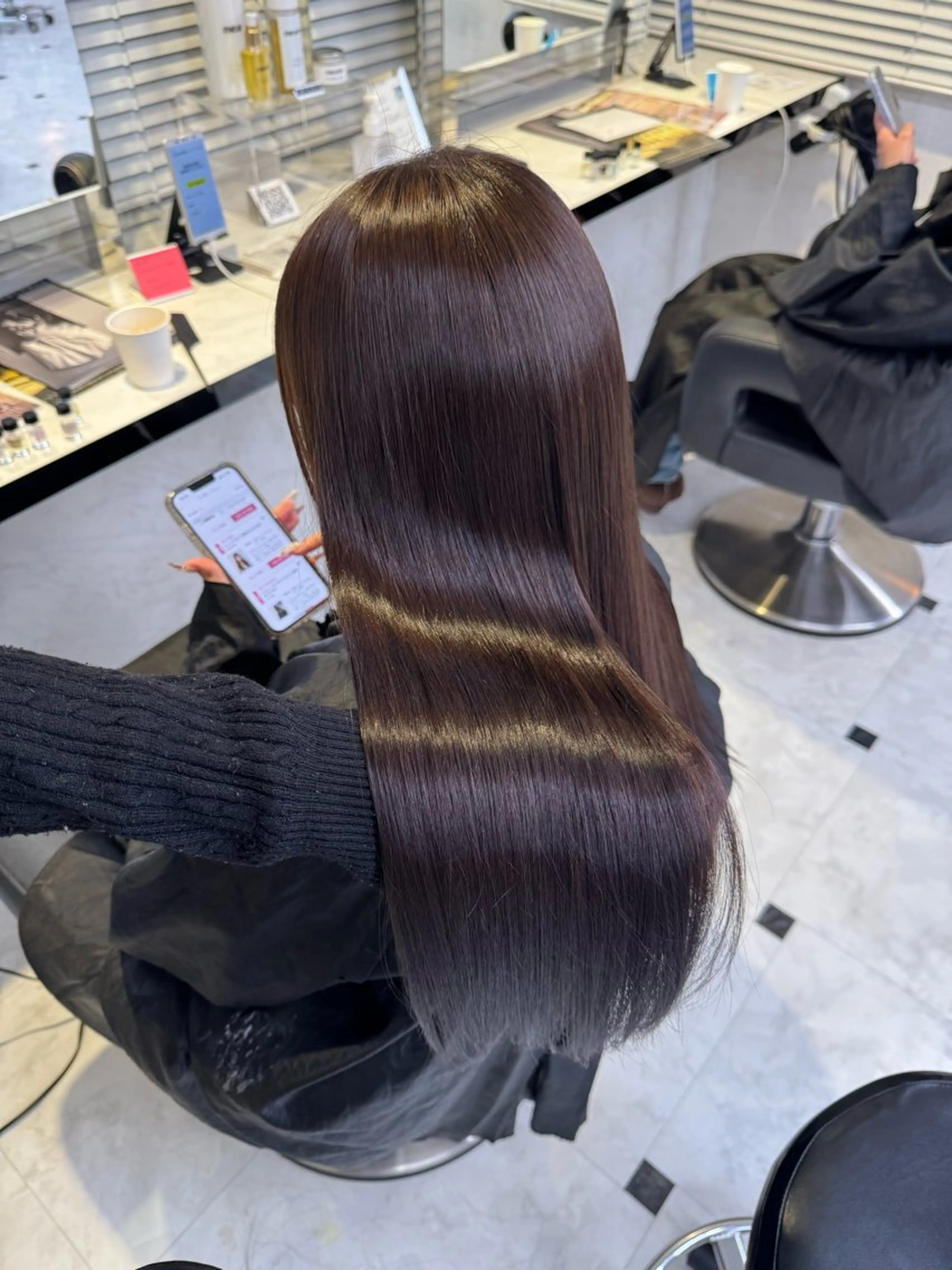 ロング ヘアカラー トリートメント ヘアセット ♥️韓国/ガーリー 暖色misa♥️のヘアスタイル