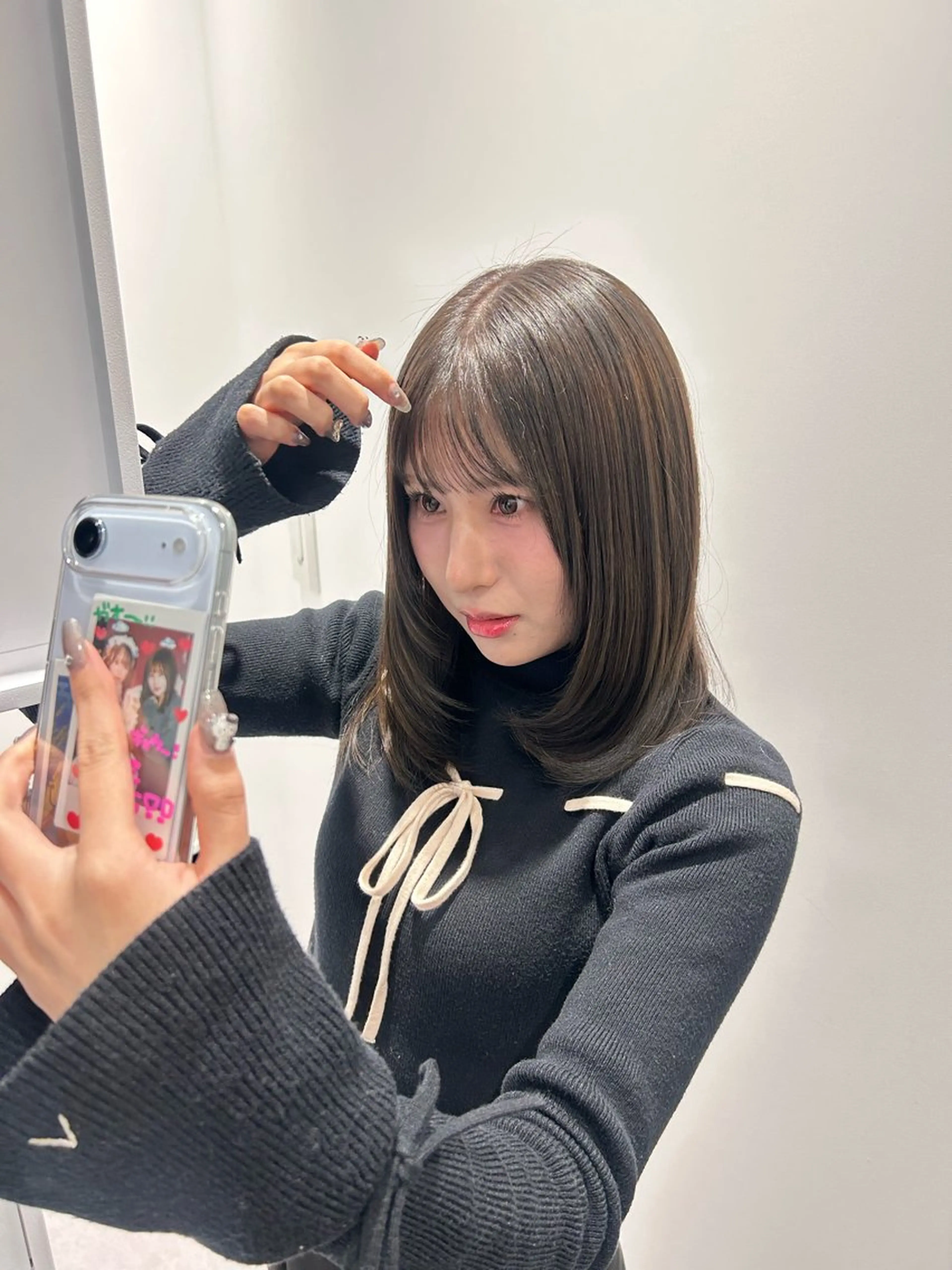 ミディアム カラー カット ヘアカラー トリートメント SALOWIN 新宿三丁目me+所属・レイヤー/ボブ/ パーマ/HARUKAのヘアスタイル