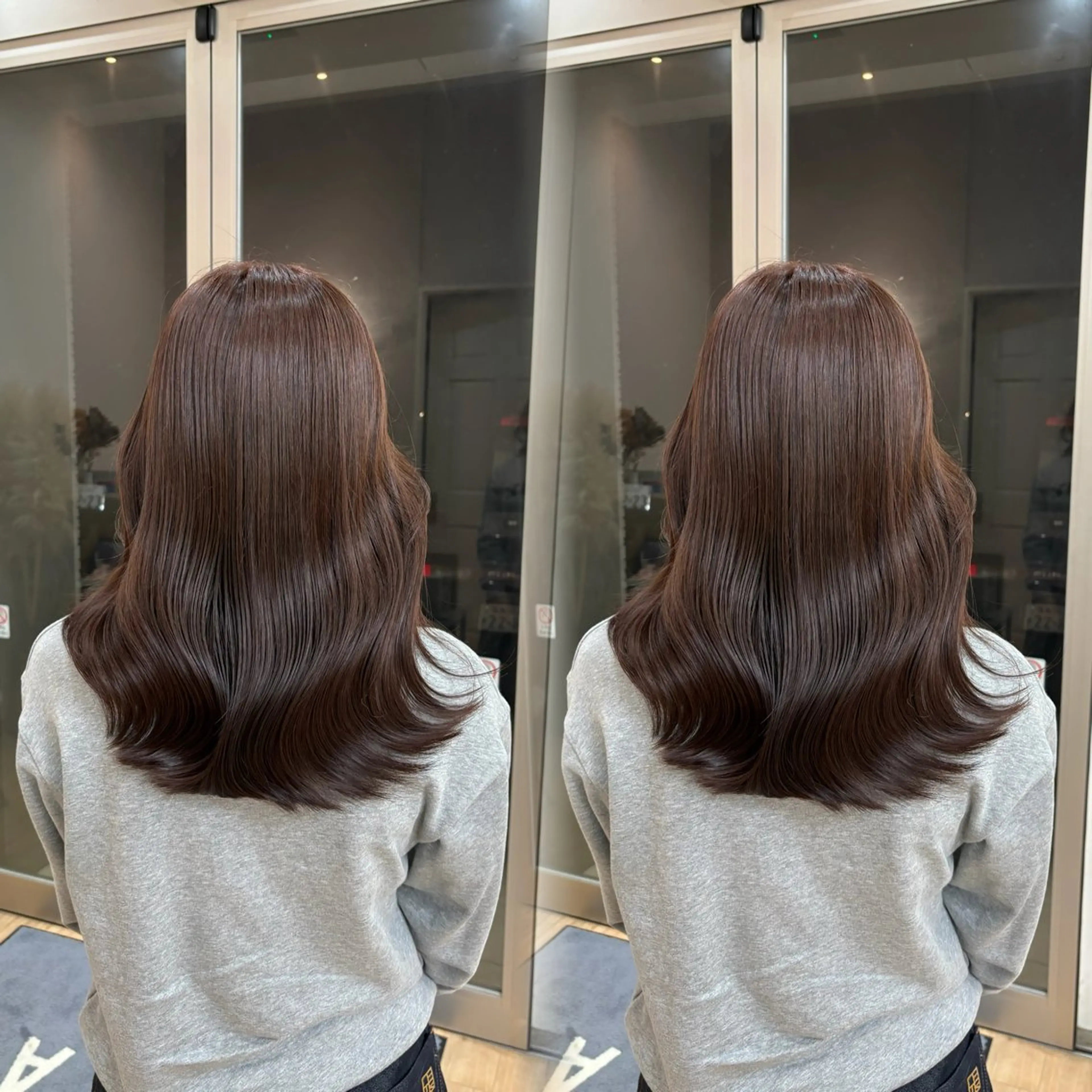 ミディアム カラー ブラウンカラー ピンクカラー ピンクブラウン 吉成 葉南のヘアスタイル