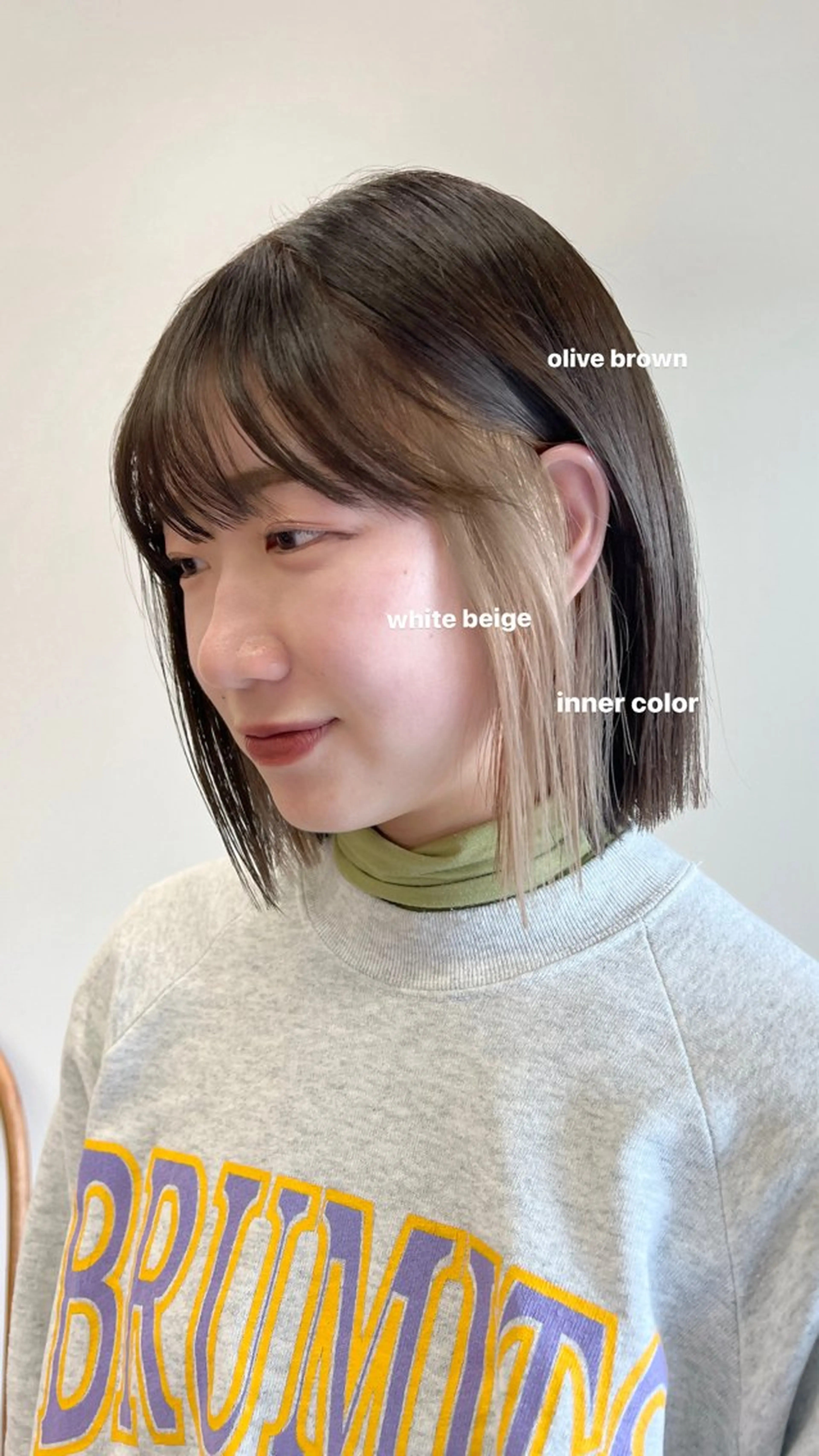 ミディアム カラー ベージュカラー ホワイトベージュ コノカ/暖色カラー/ 透明感カラーのヘアスタイル