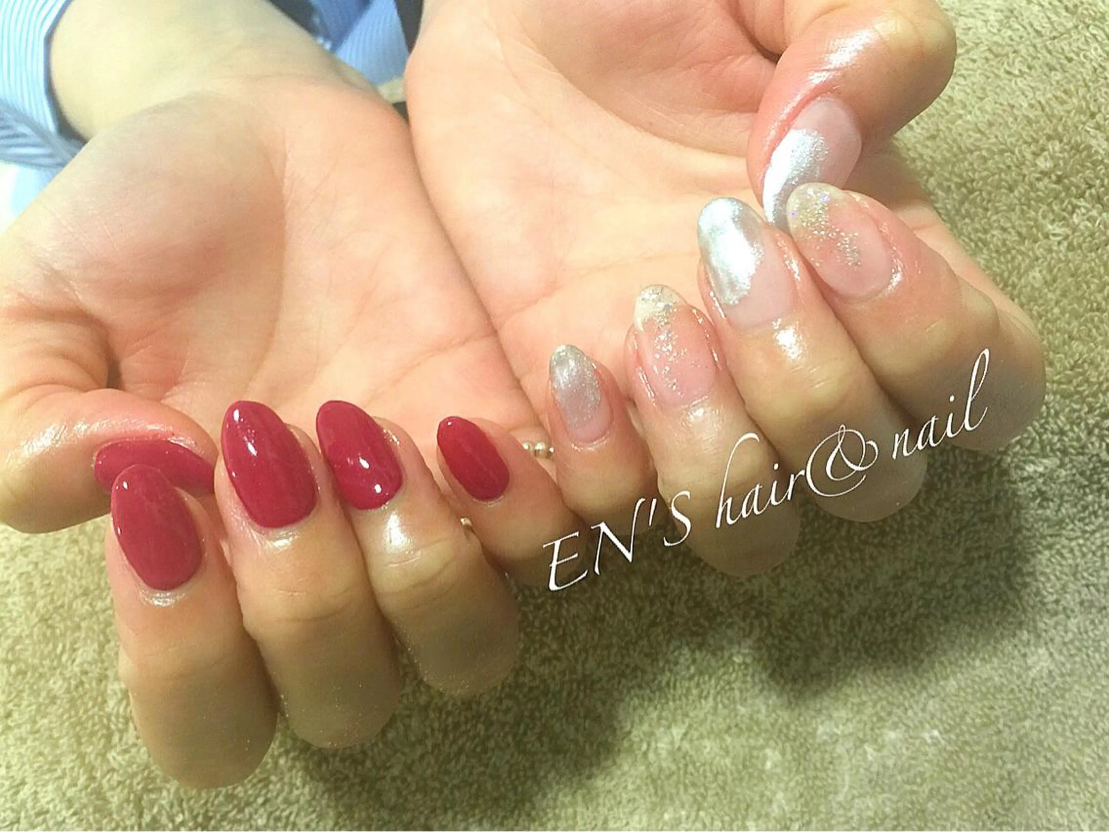 ネイル ニュアンスネイル ワンカラーネイル 赤色 スクエアネイル フルリール 【プライベートサロンのネイルデザイン