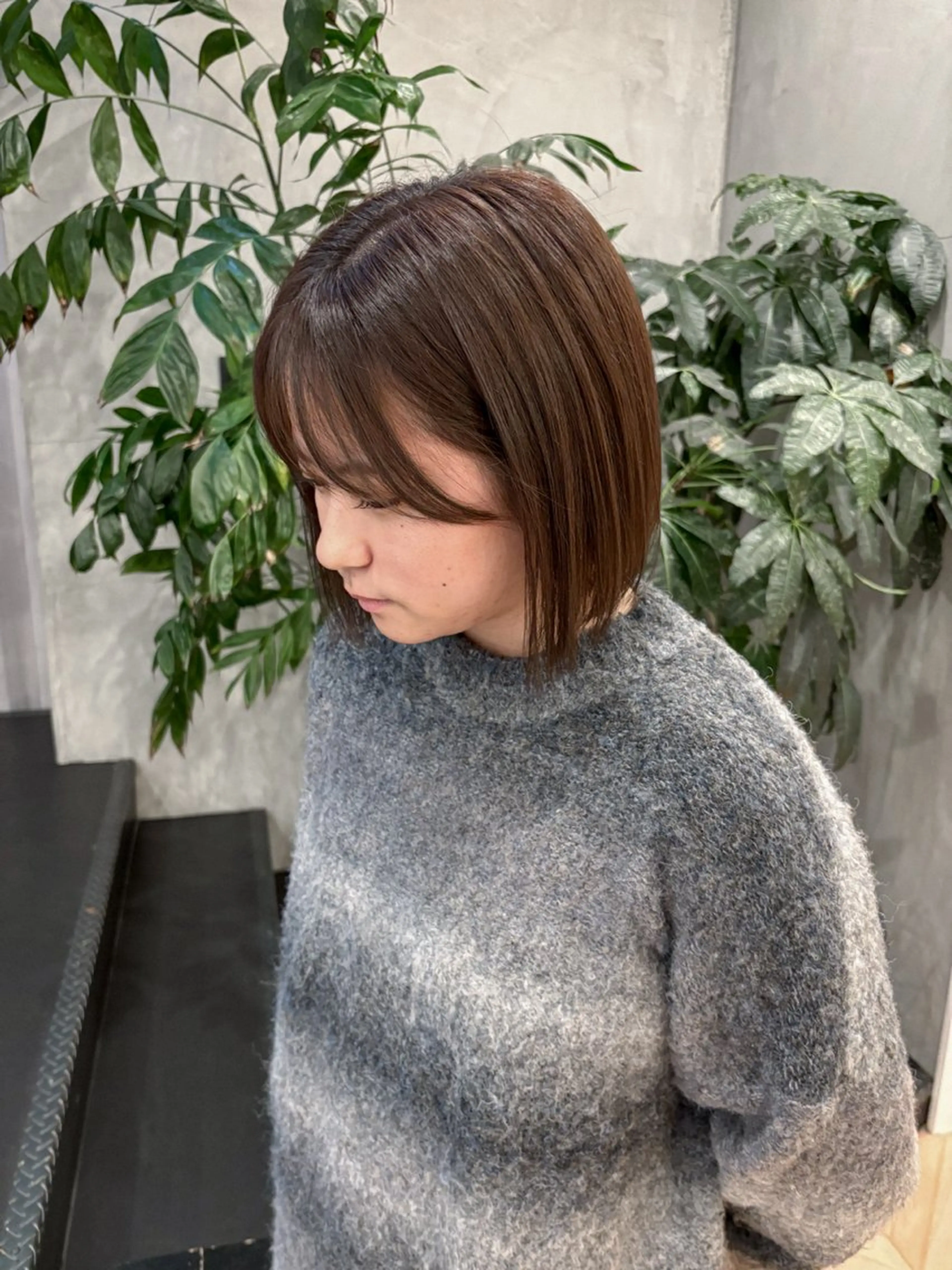 ショート 韓国ボブ/顔周り/べ ージュ/織田百華🎀のヘアスタイル