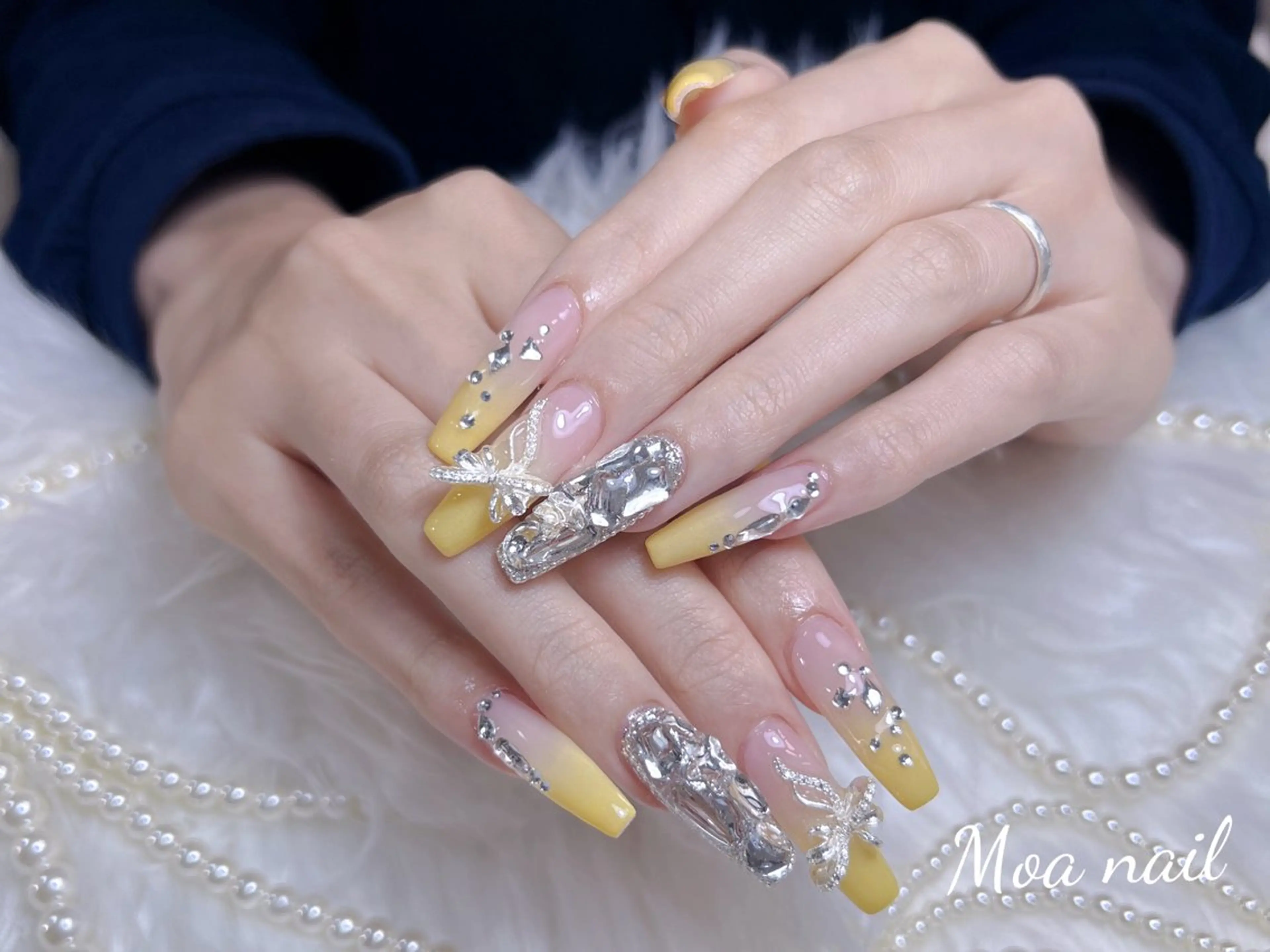 ネイル 長さ出し スカルプネイル ワンホンネイル ハンドネイル Moa nailのネイルデザイン