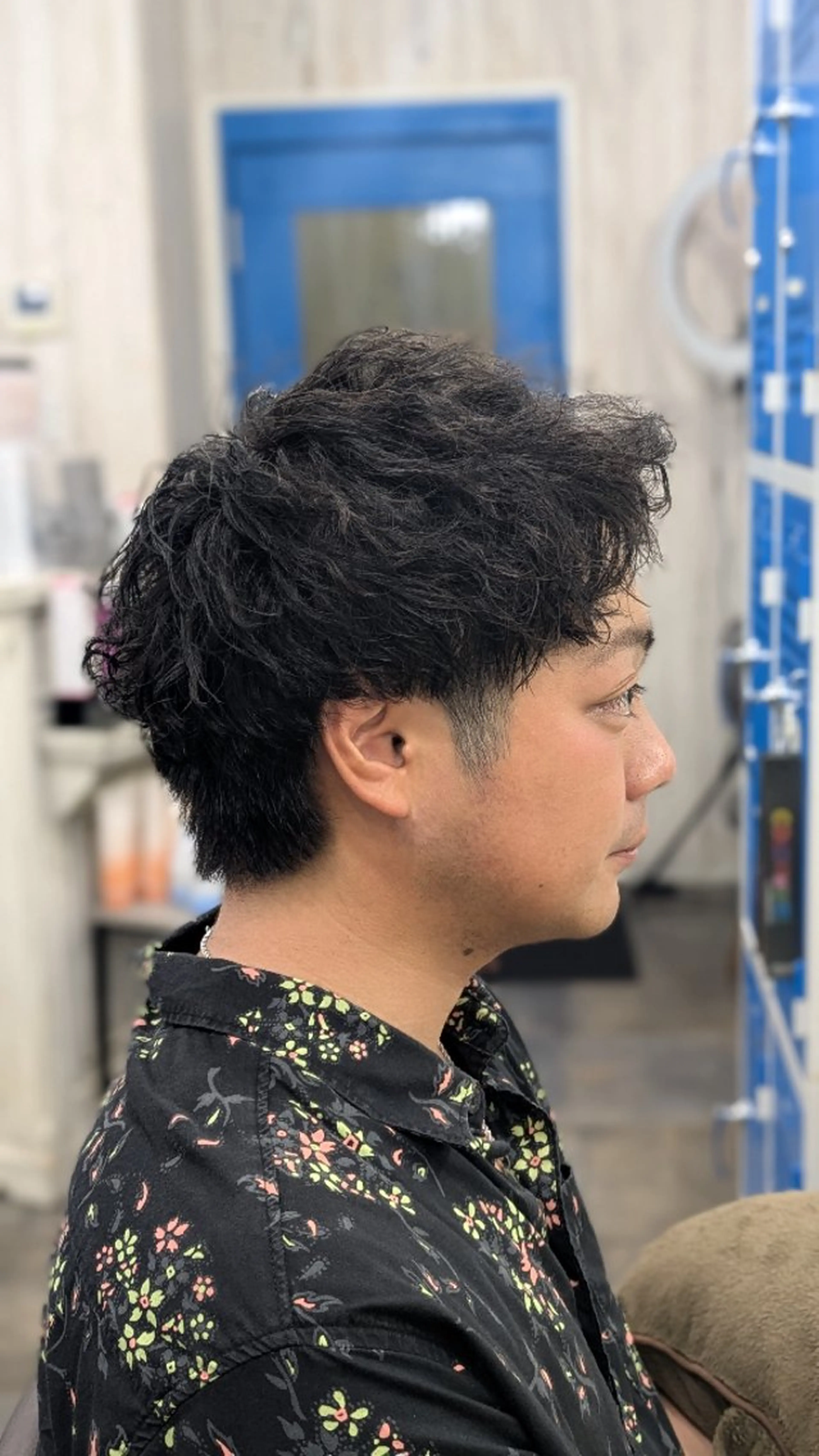 メンズ パーマ アップバング センターパート フェードカット メンズ韓国風 韓国マッシュ カット パーマ トリートメント メンズパーマ/ボブ/ レイヤー店長えのもとのヘアスタイル