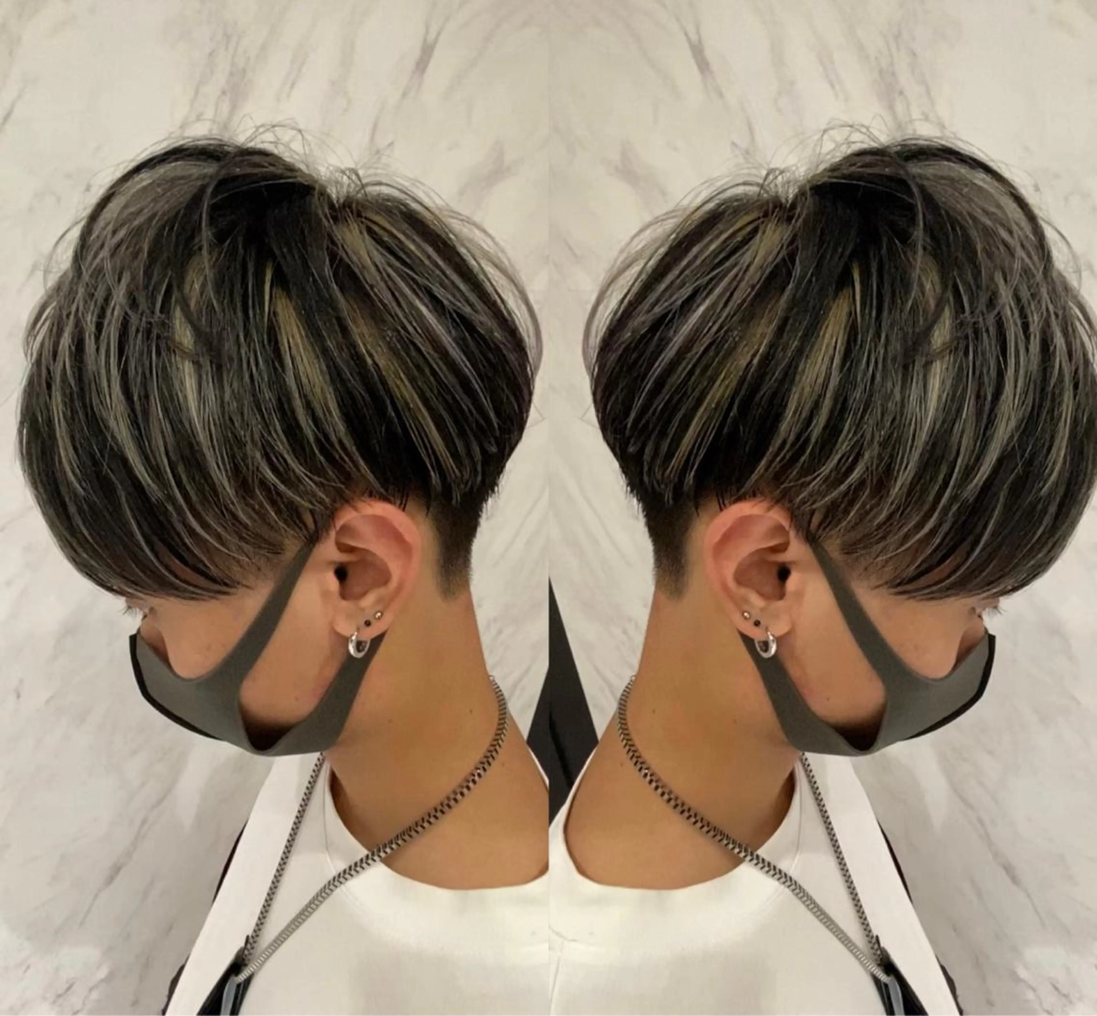 メンズ限定🌟メッシュキャップハイライト（ケアブリーチ＋オンカラー込）＋カット＋トリートメントの写真