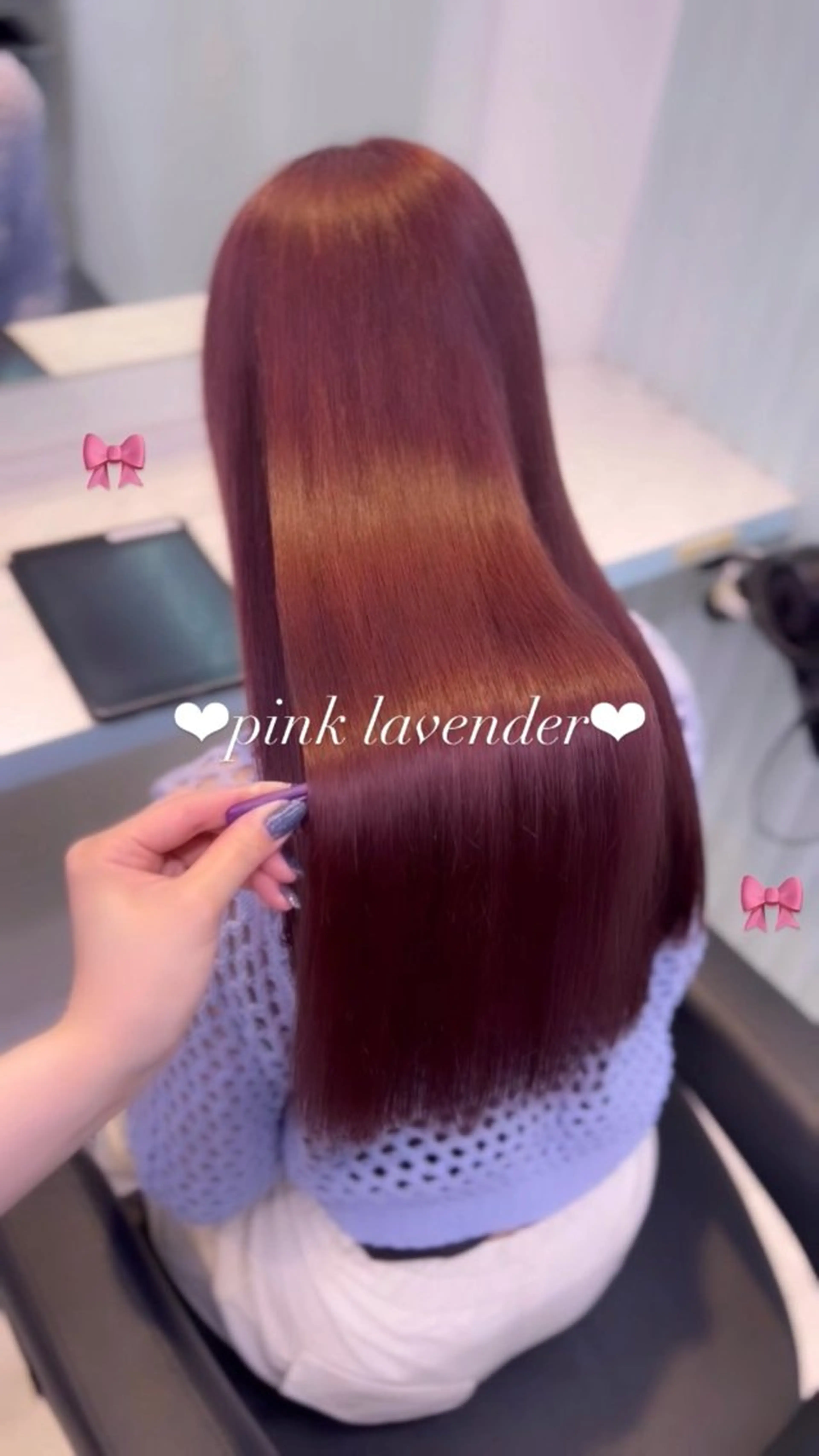 ロング カラー ヘアカラー トリートメント 🎀愛されピンク ラベンダー💜ゆいのヘアスタイル