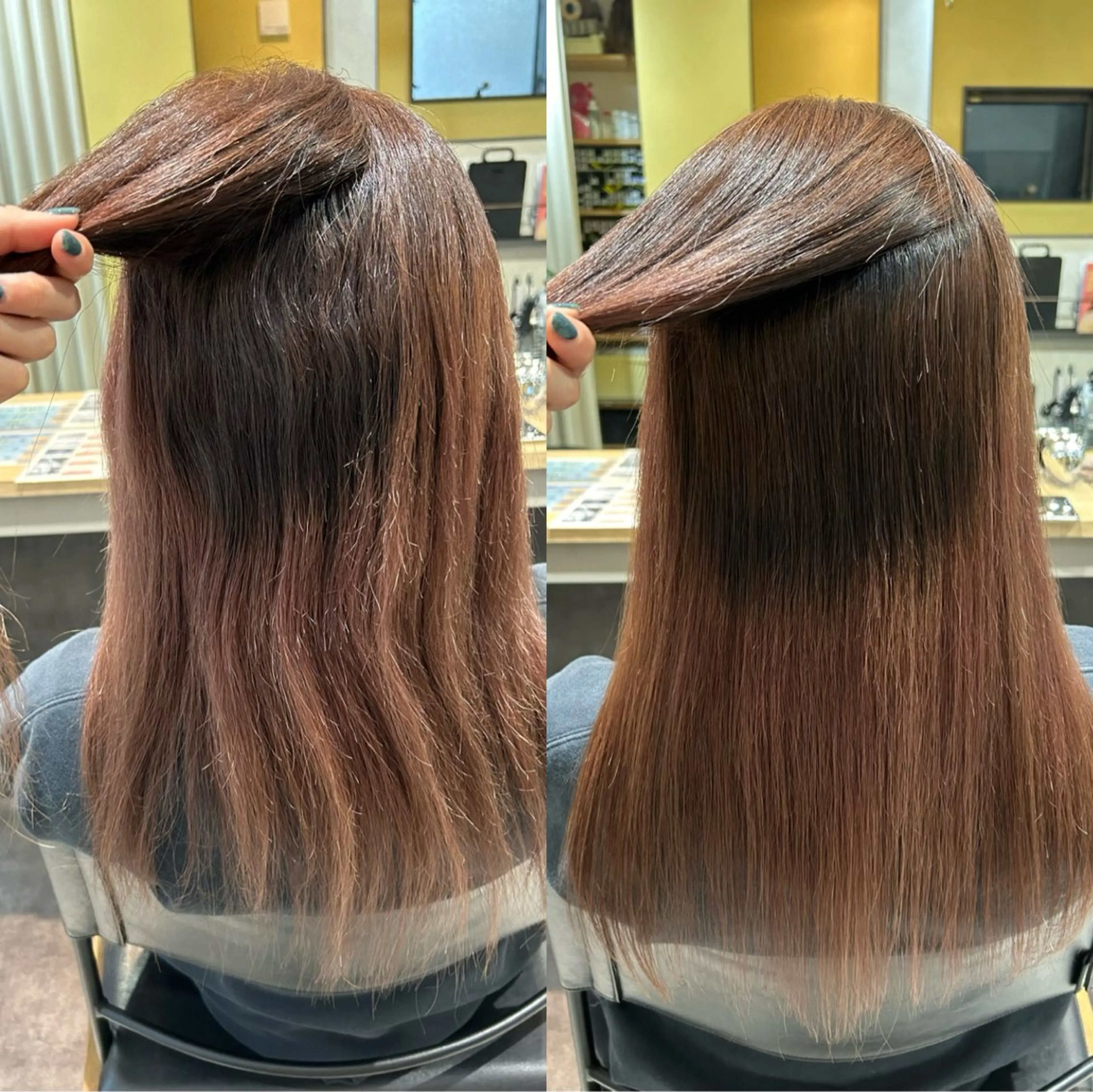 ロング パーマ ストレートパーマ カット 縮毛矯正 トリートメント hub hair レイヤー/透明感のヘアスタイル