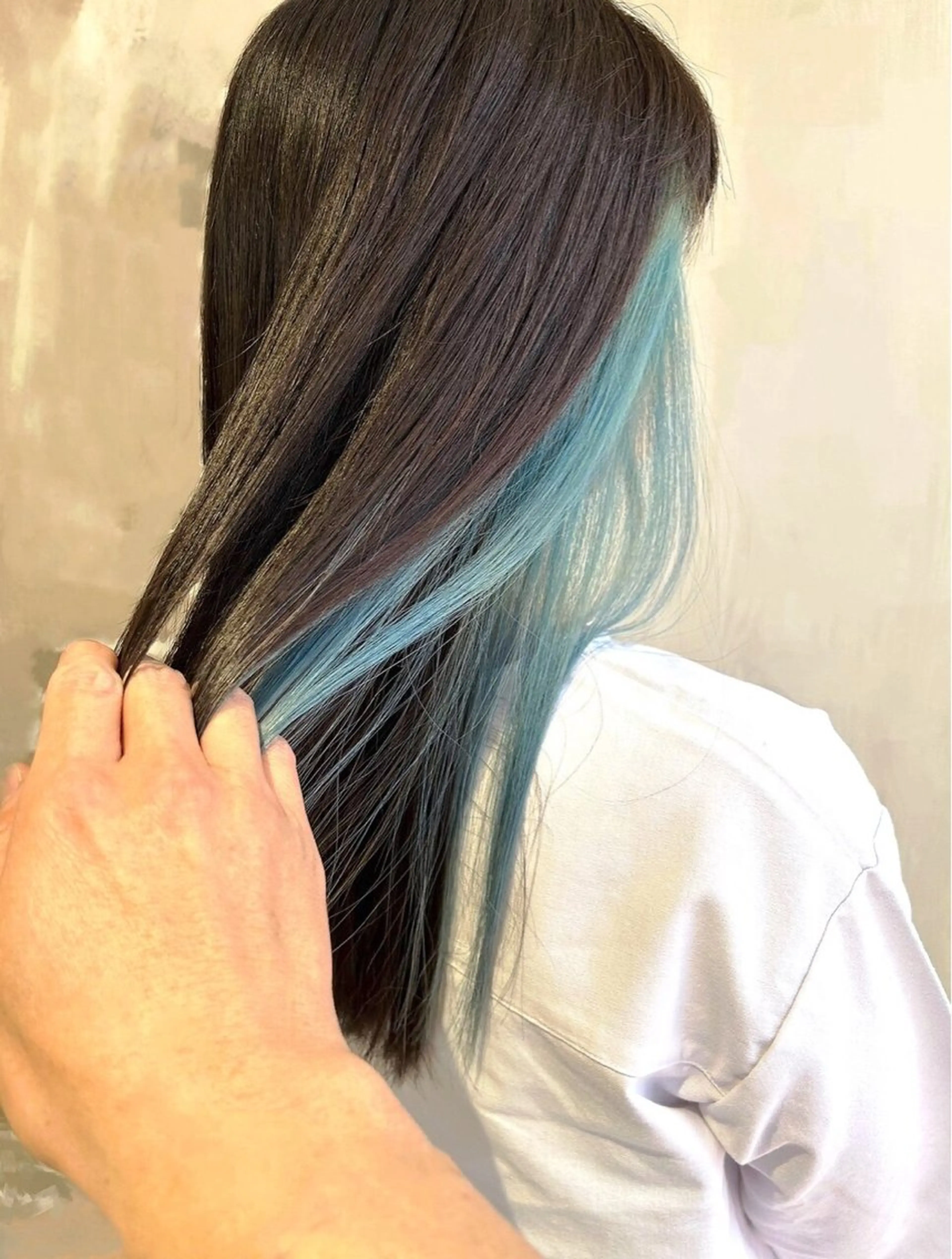 ロング カラー インナーカラー 髪質改善 カット ヘアカラー トリートメント 髪質改善✨透明感カラ ー🌈シエルブルーのヘアスタイル