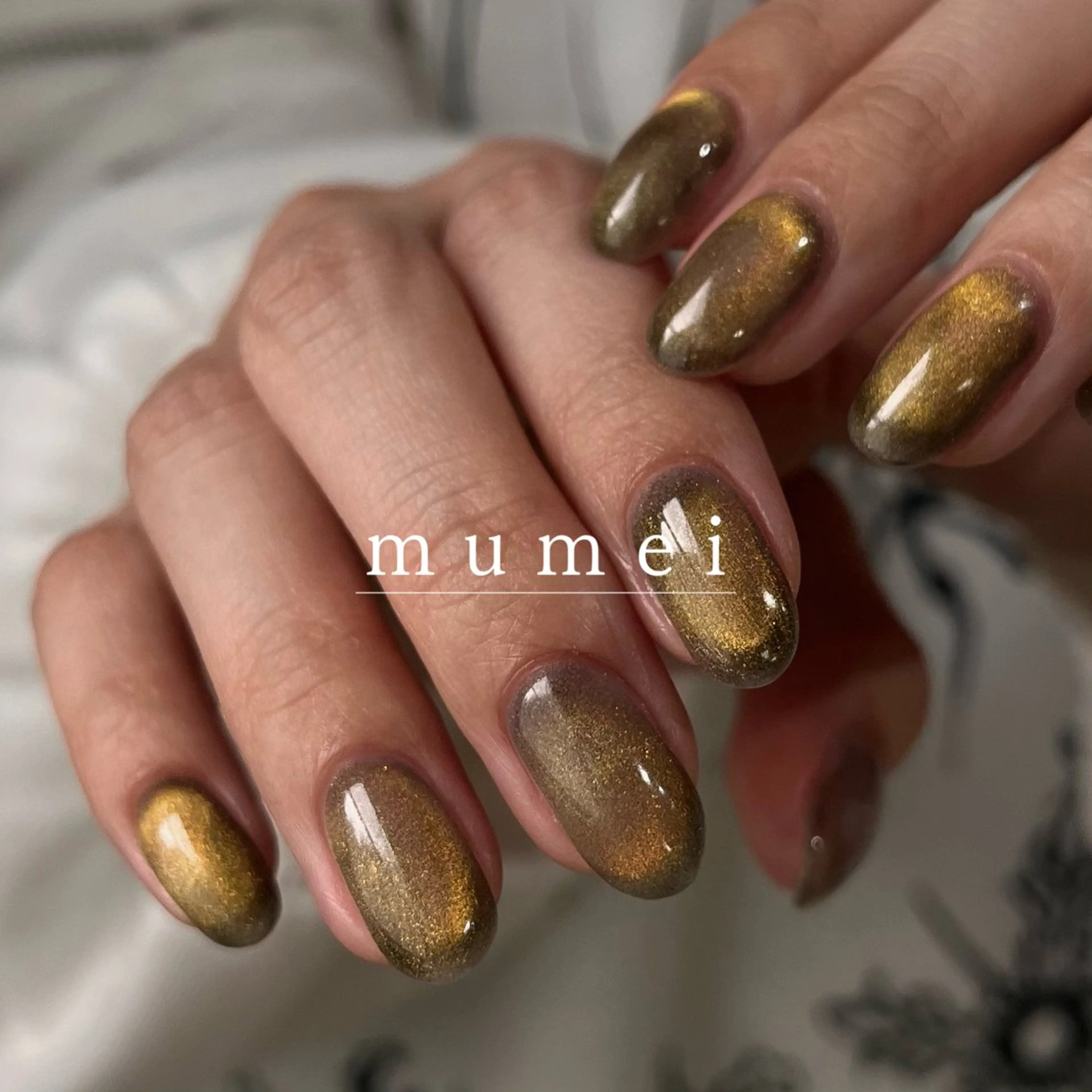 ネイル グリーン マグネットネイル ハンドネイル mumei _ NATSUYOのネイルデザイン