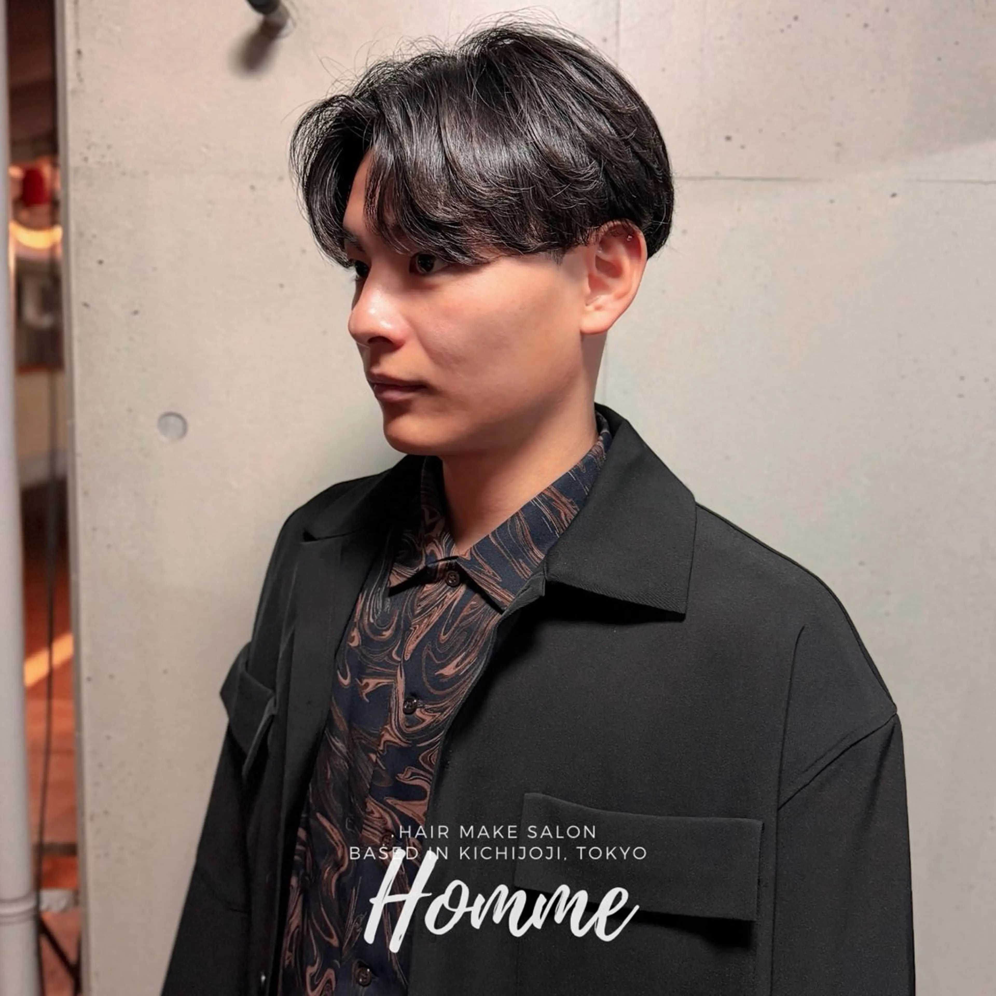 ミディアム メンズ カット 縮毛矯正 homme, famille raugh【オム・ファミーユ・ラグ】所属・【メンズ特化】パーマ /マッシュ/ヨシダのヘアスタイル