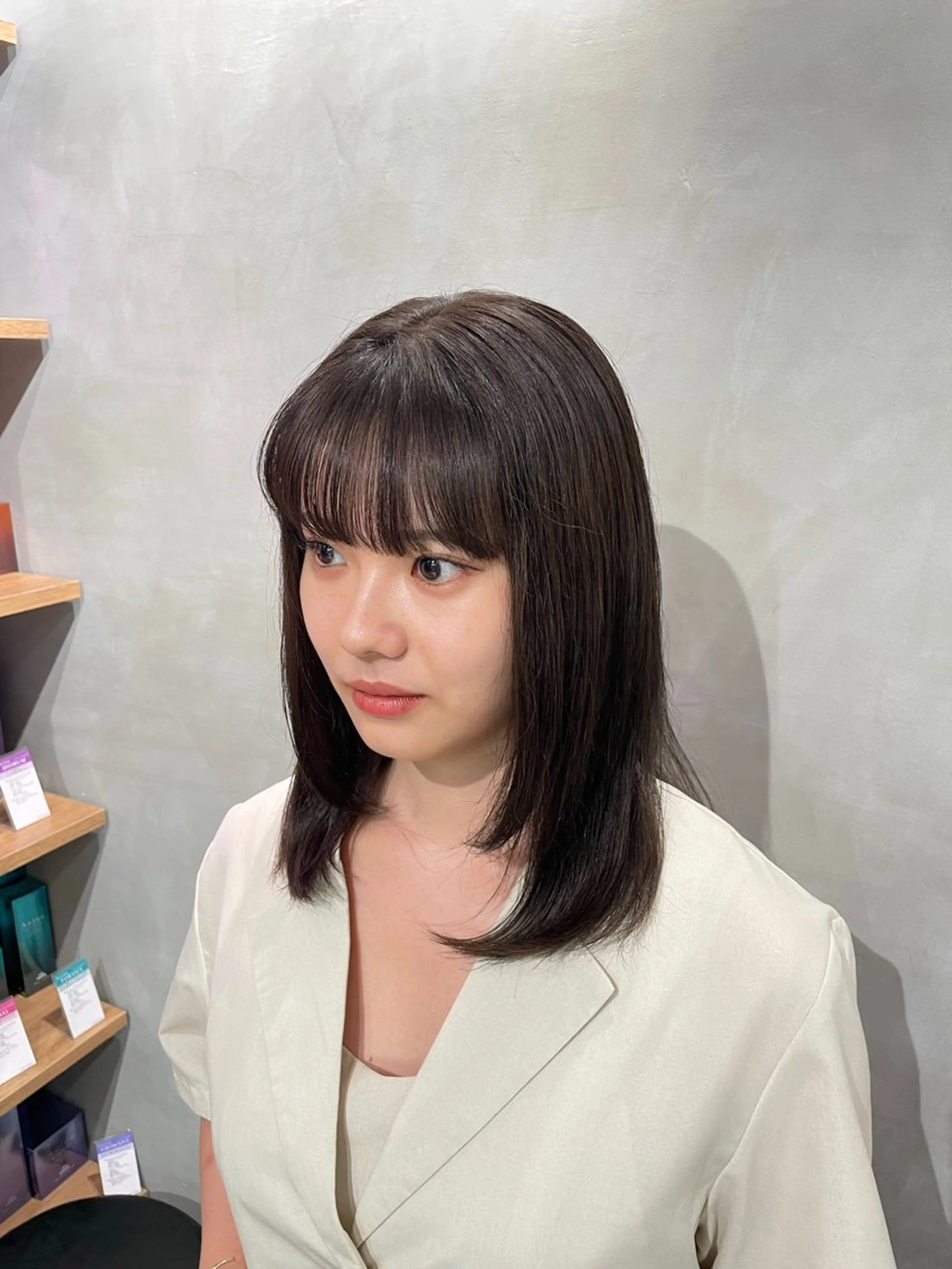 セミロング メンズ縮毛矯正 ブリーチカラー/まやのヘアスタイル