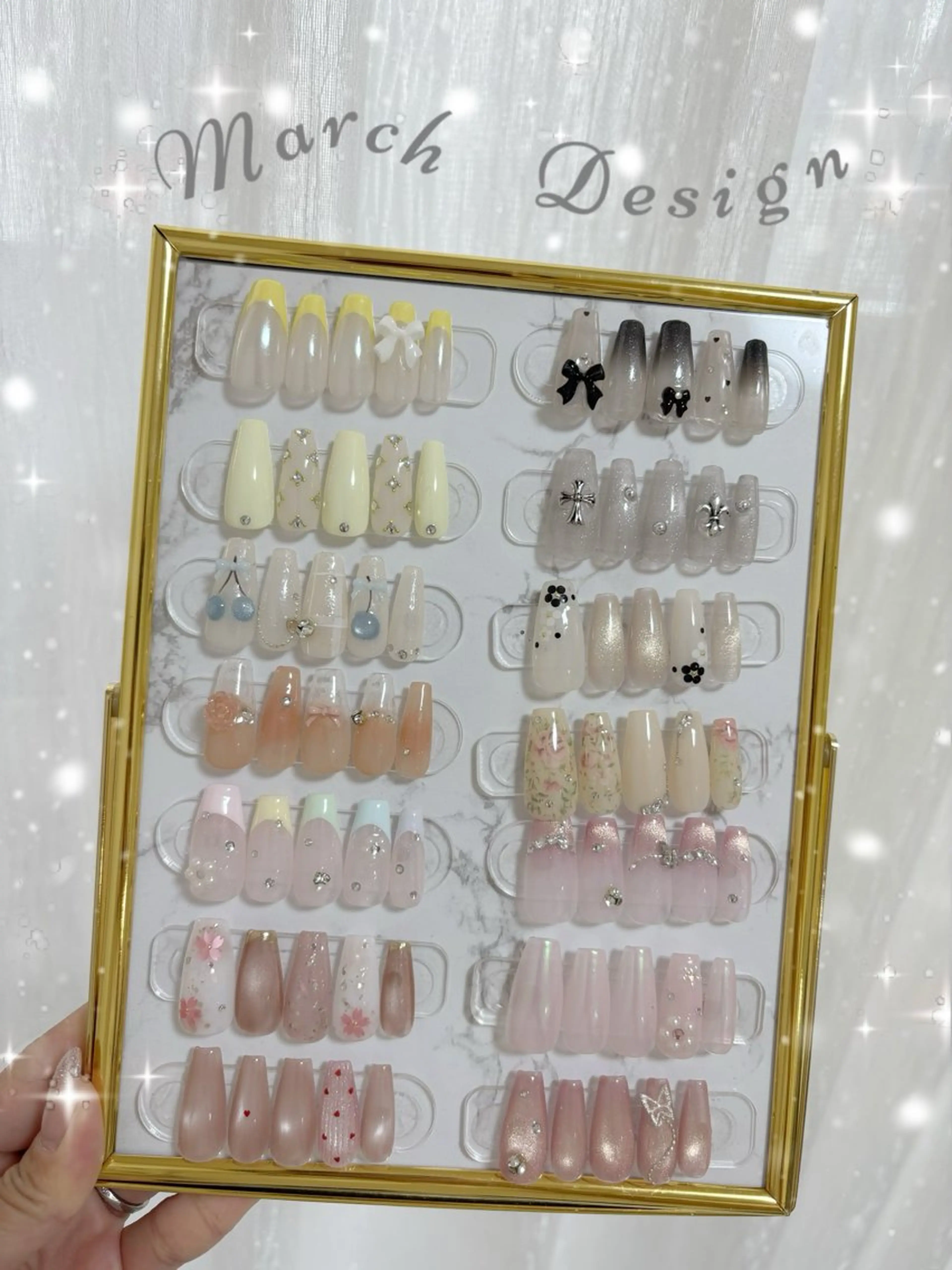 ネイル 桜ネイル フレンチネイル ハート キラキラネイル マグネットネイル ハンドネイル YM nailのネイルデザイン