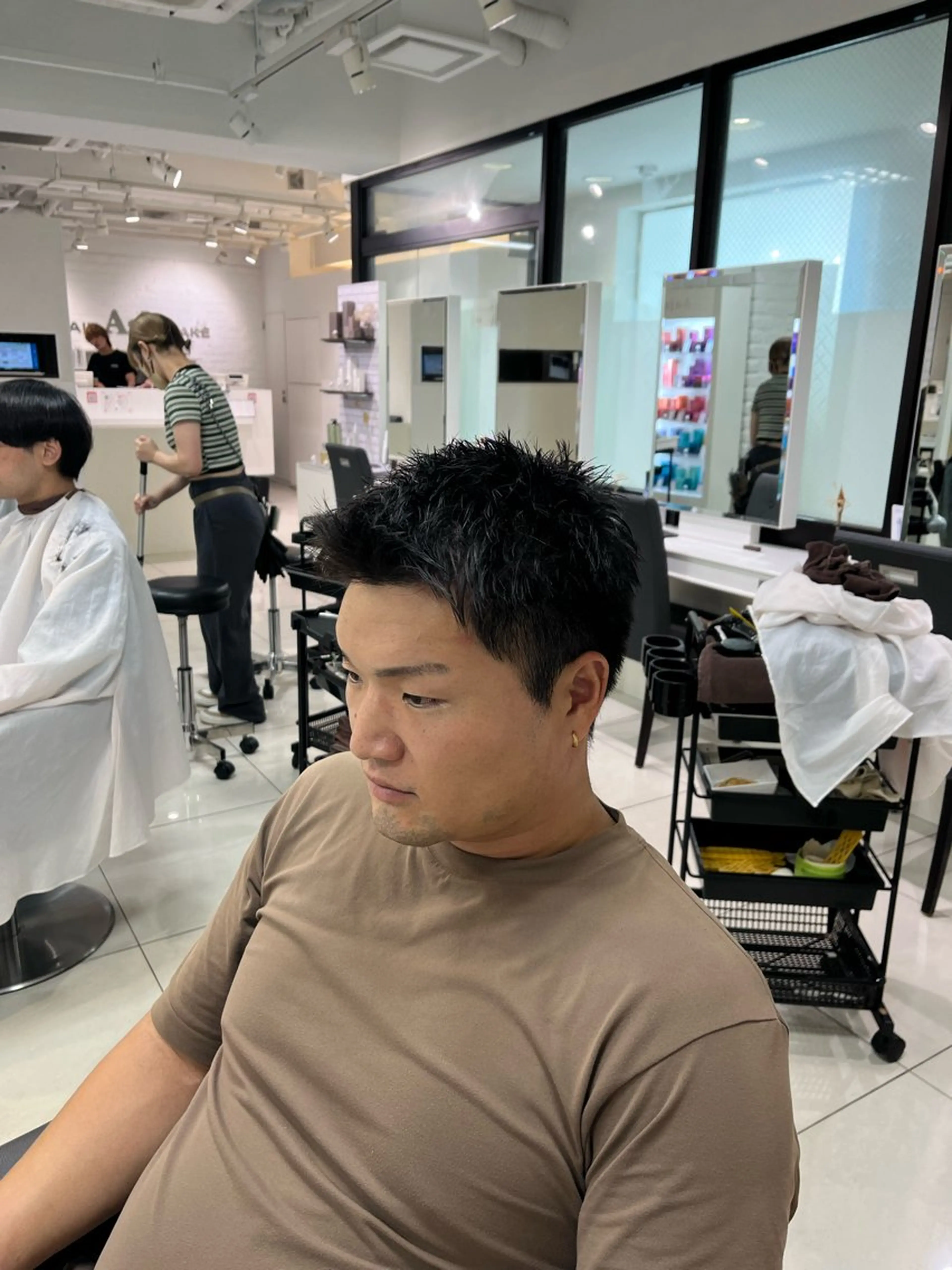 ショート メンズ アップバング カット メンズパーマ職人 パーマ🔥ritaのヘアスタイル