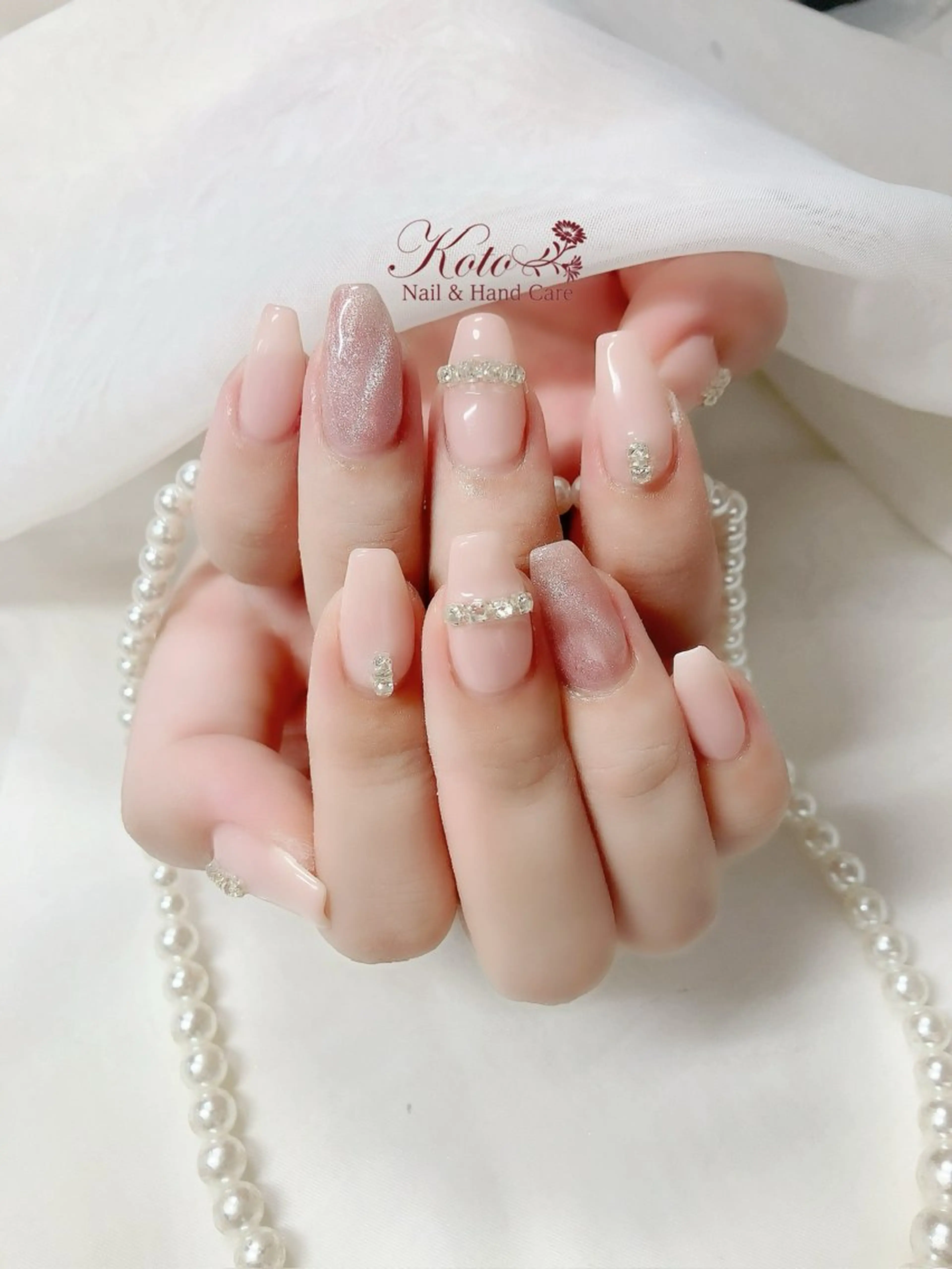 ネイル 長さ出し ジェルネイル 持ち込み ニュアンスネイル 赤色 ハンドネイル Nail Salon KOTOのネイルデザイン