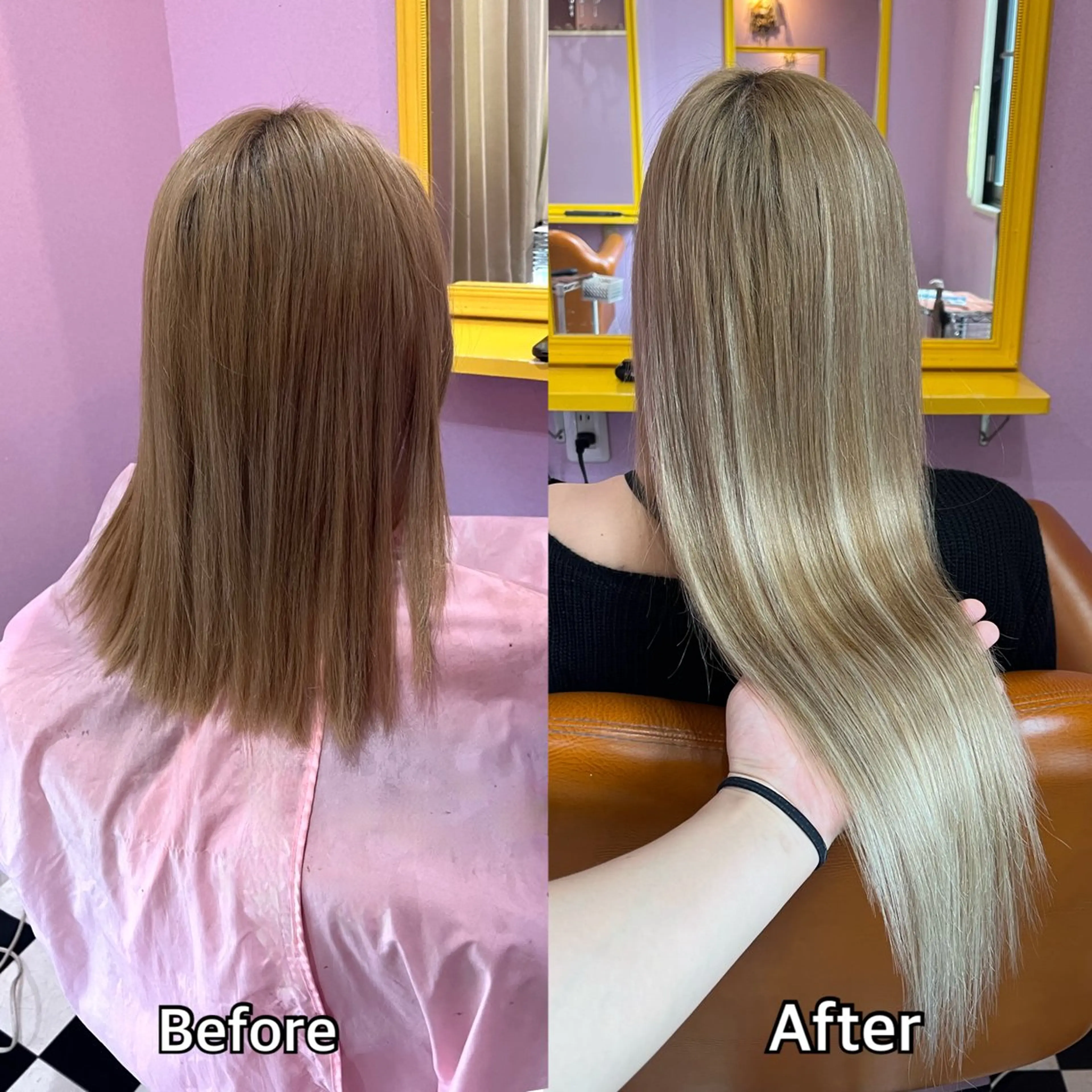 ロング シール＋ちび編み込み エクステ梅田🐨のヘアスタイル