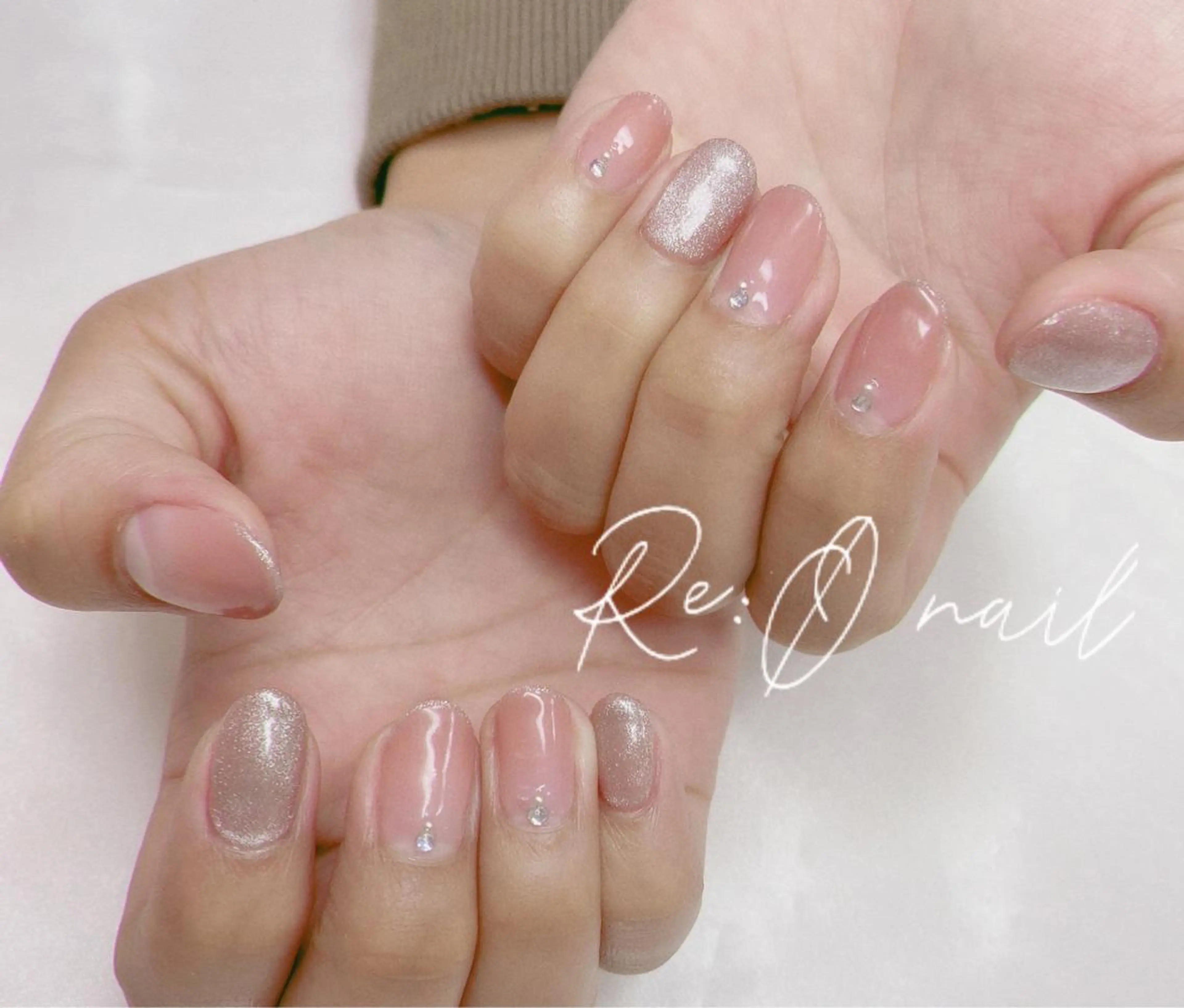 ネイル オフィスネイル ハンドネイル Re:Ø nail 🩵TSUJIのネイルデザイン