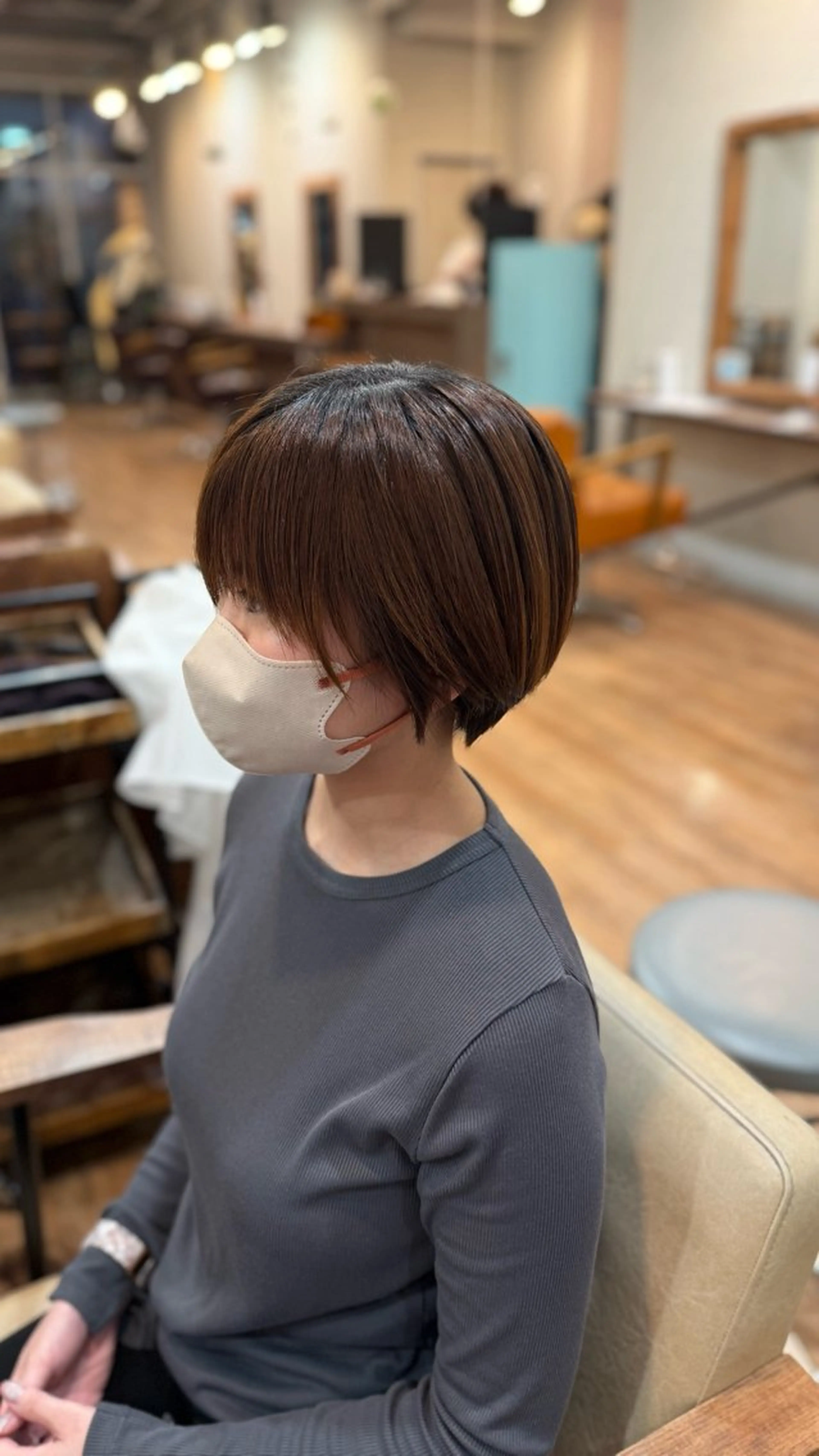 ショート 顔周りカット 縮毛矯正/🍒ྀི ナカヤマミオ🍒ྀིのヘアスタイル