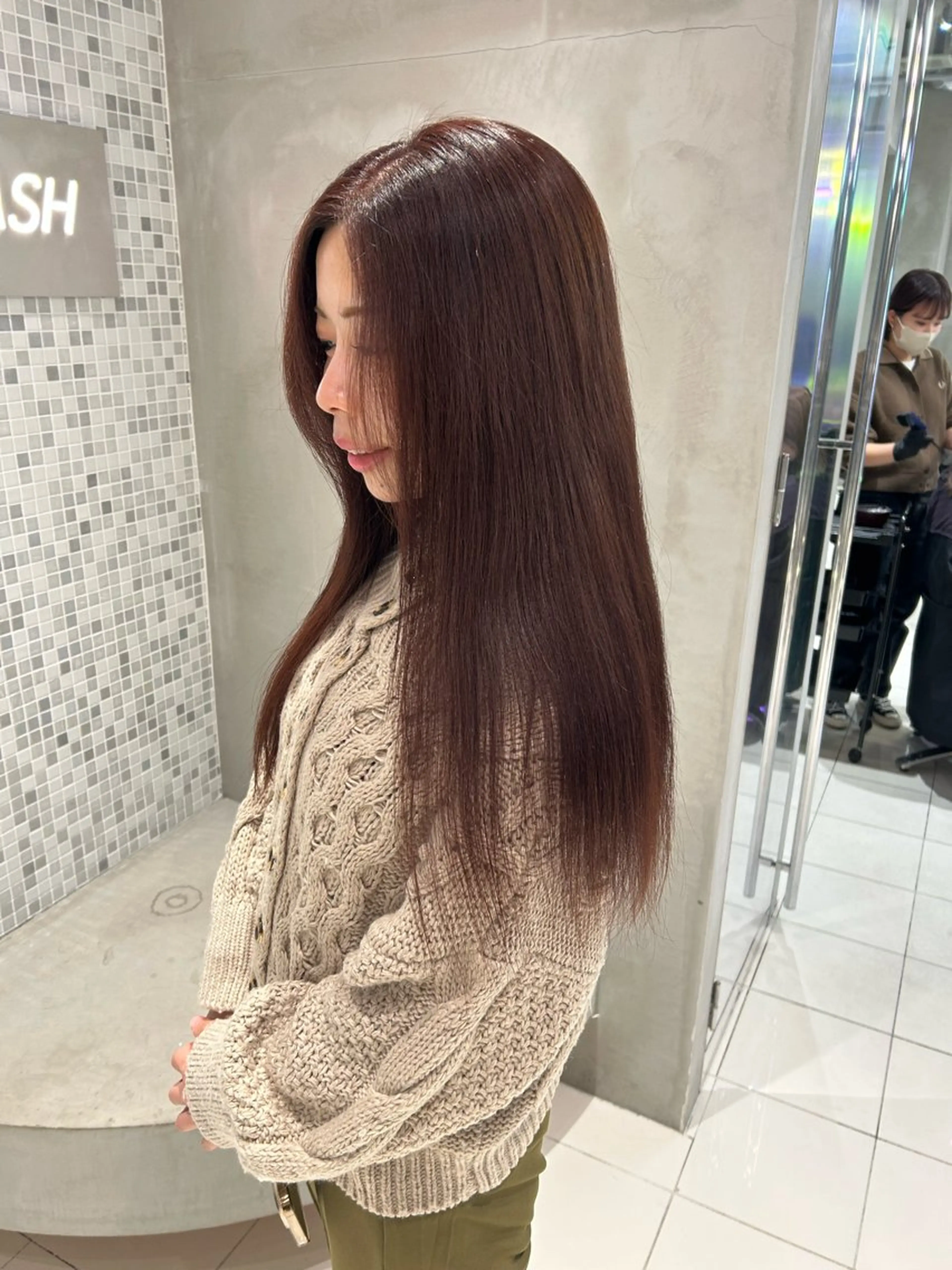 ロング カラー ブラウンカラー ピンクカラー ピンクブラウン ヘアカラー 透明感カラー🫧 nanohaのヘアスタイル