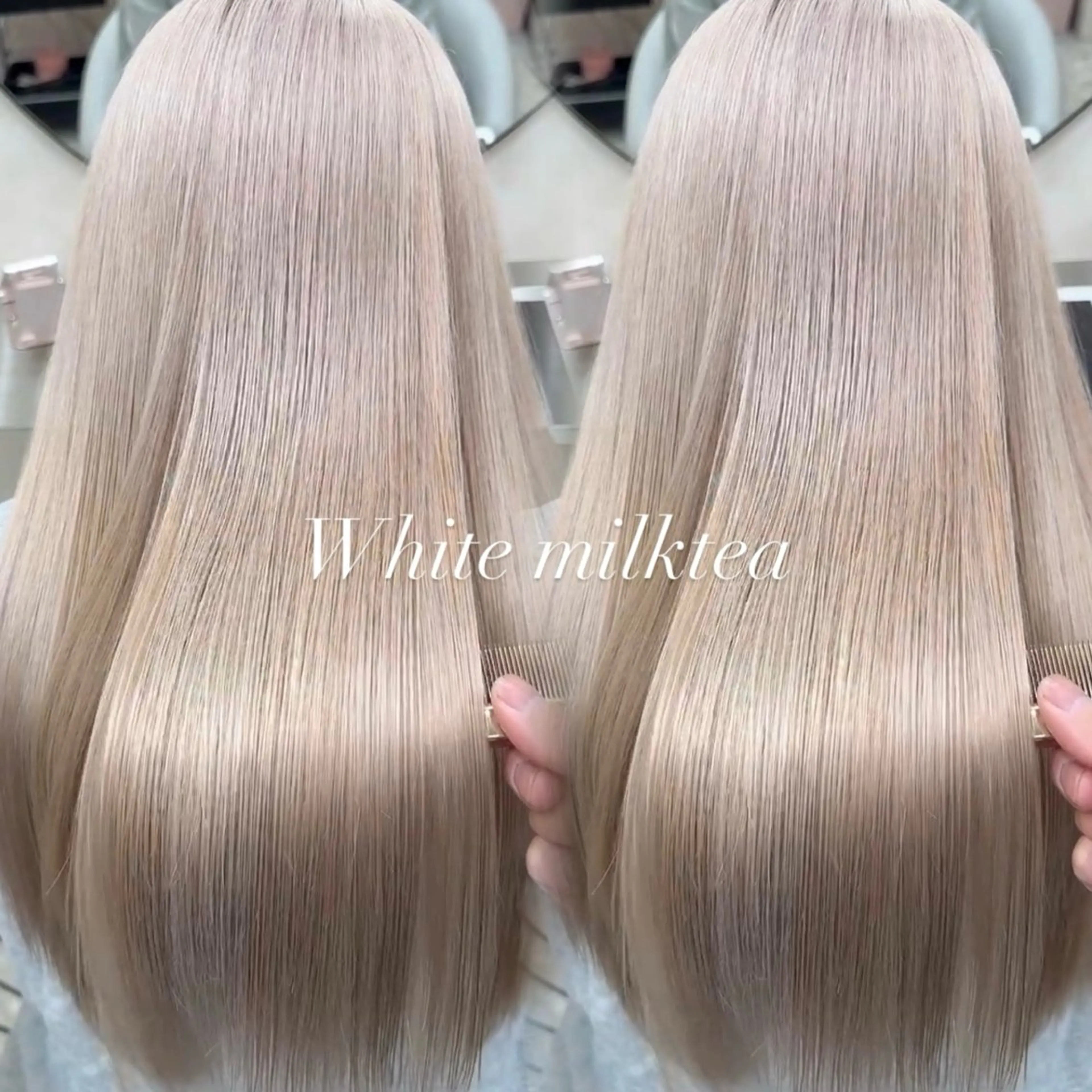 ［🤍うる艶👼🏻ハイトーンダブルカラー🤍］ケアブリーチ+オンカラー+1stepトリートメント🪽ロング料金無しの写真